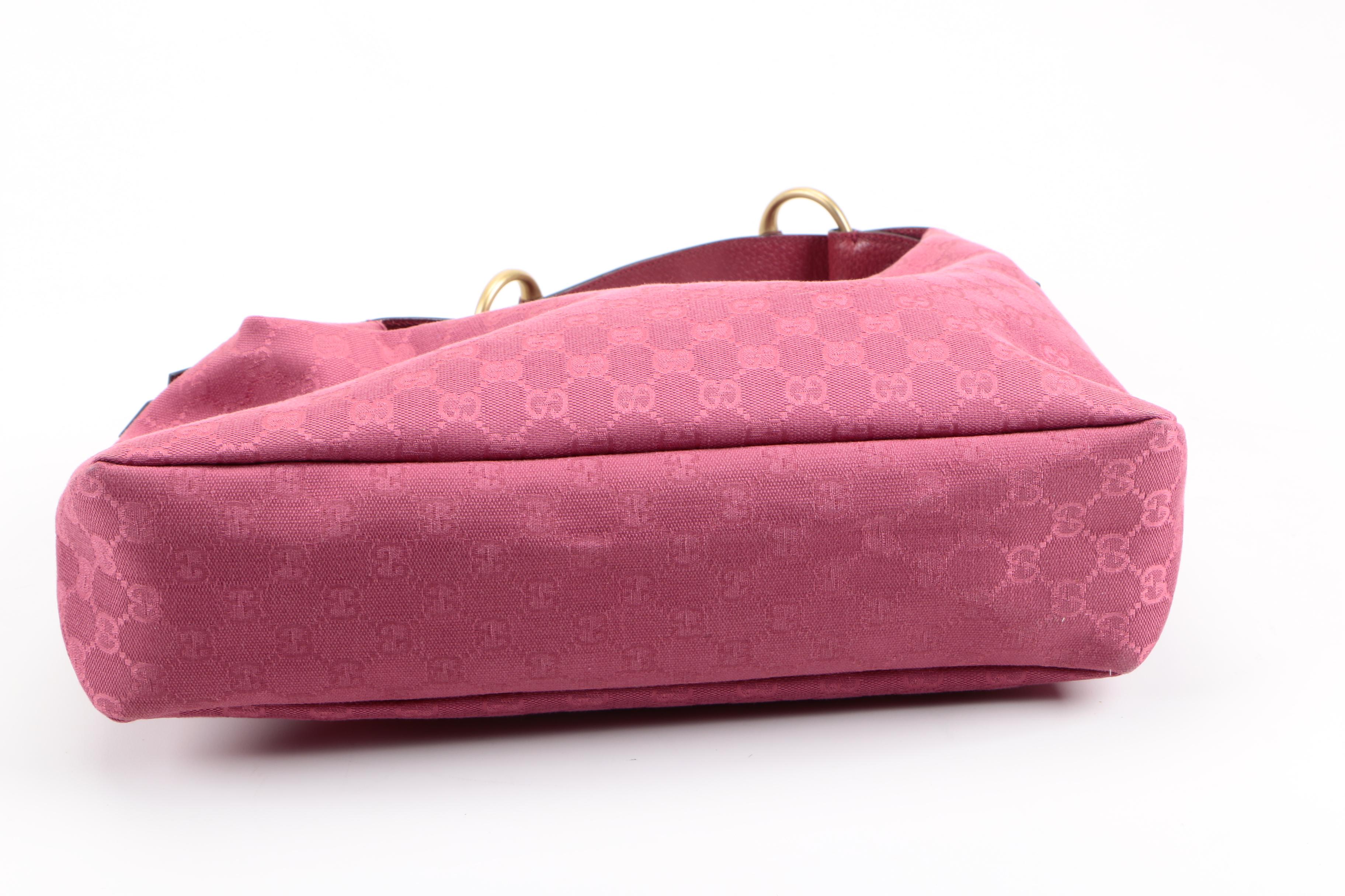 Gucci Monogram Horsebit Chain Hobo Bag