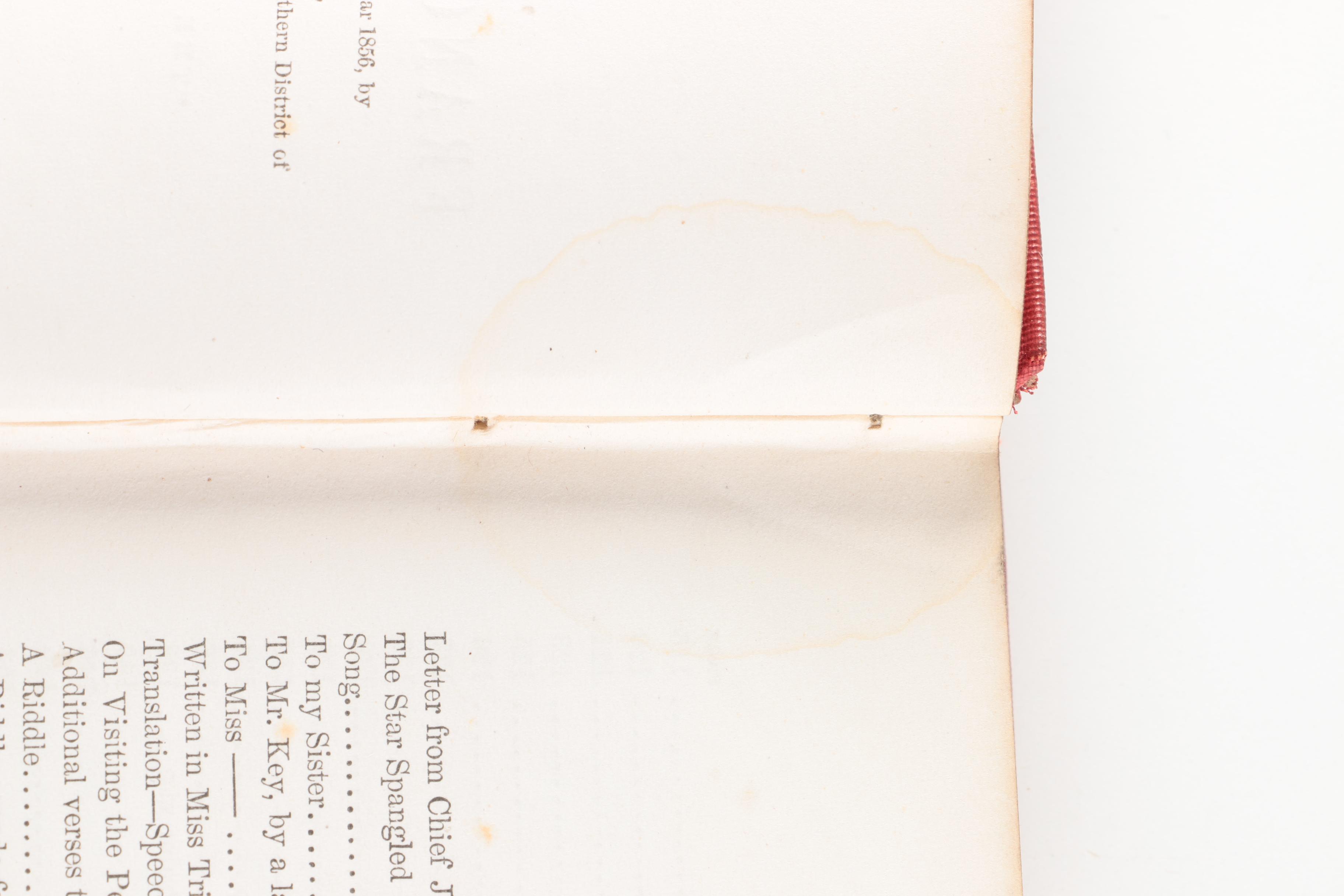 1857 "Poems of the Late Francis S. Key, Esq." Introduced by Chief Justice Taney