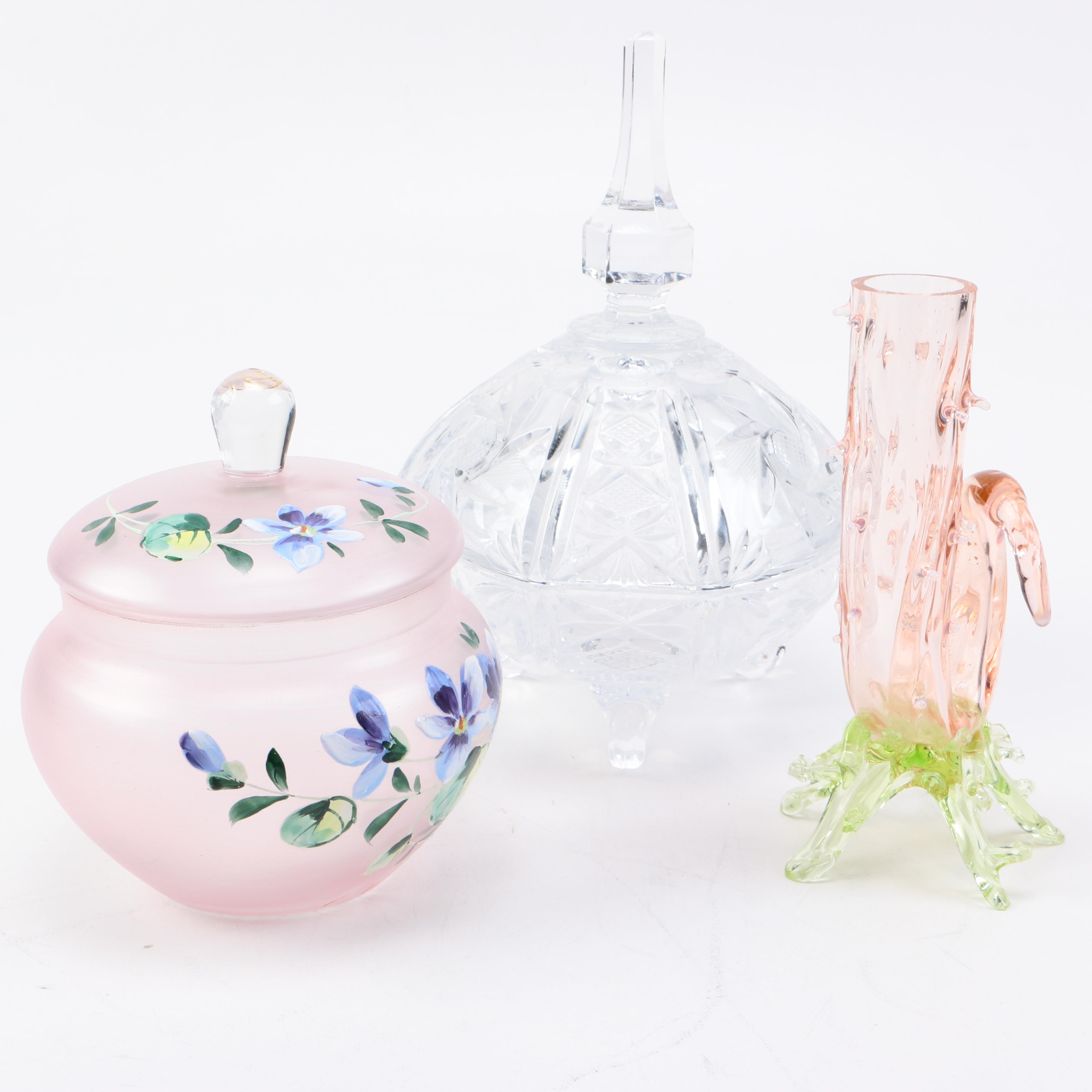 Crystal and Glass Lidded Bowls