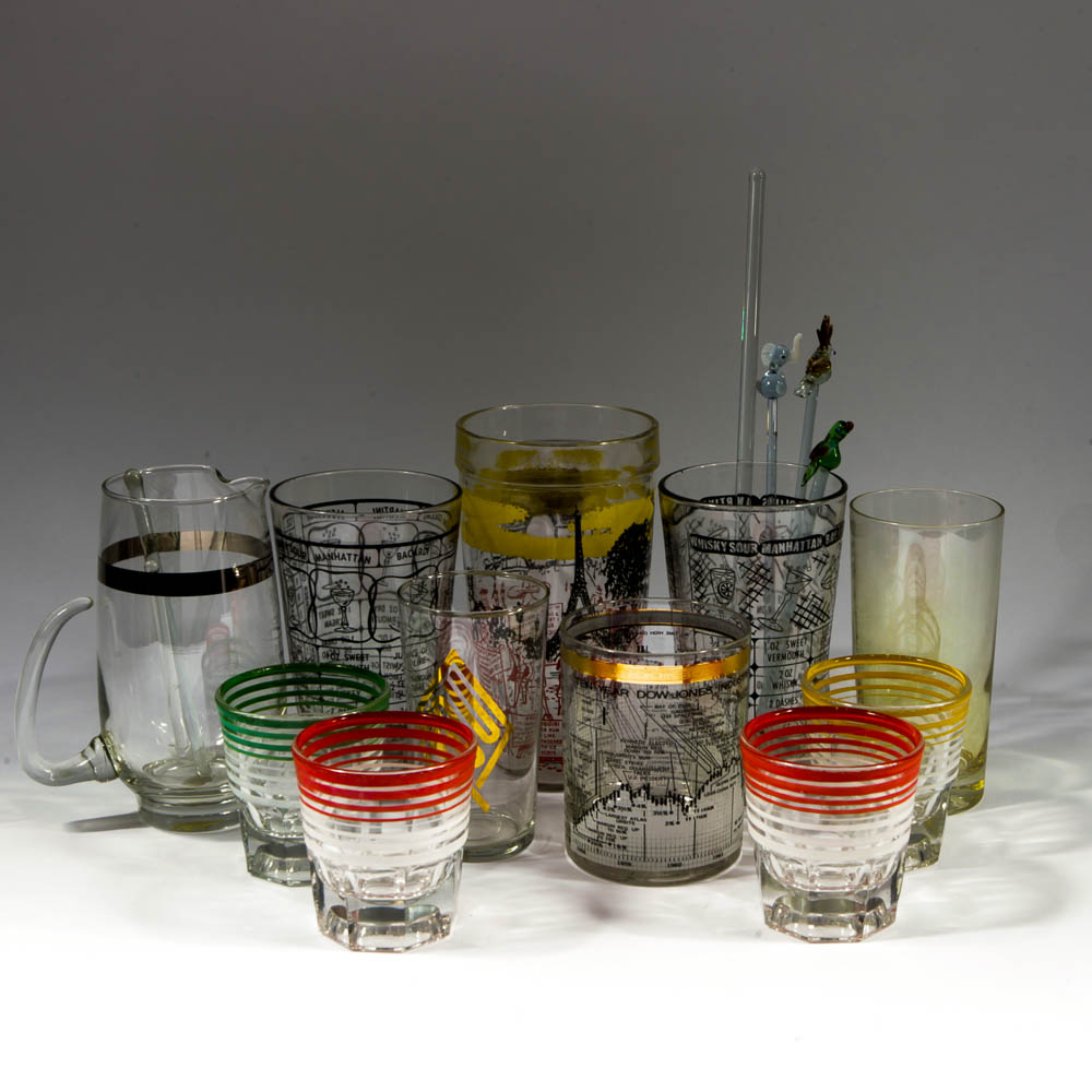 Assortment of Vintage Bar Glassware