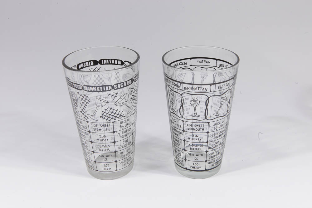 Assortment of Vintage Bar Glassware