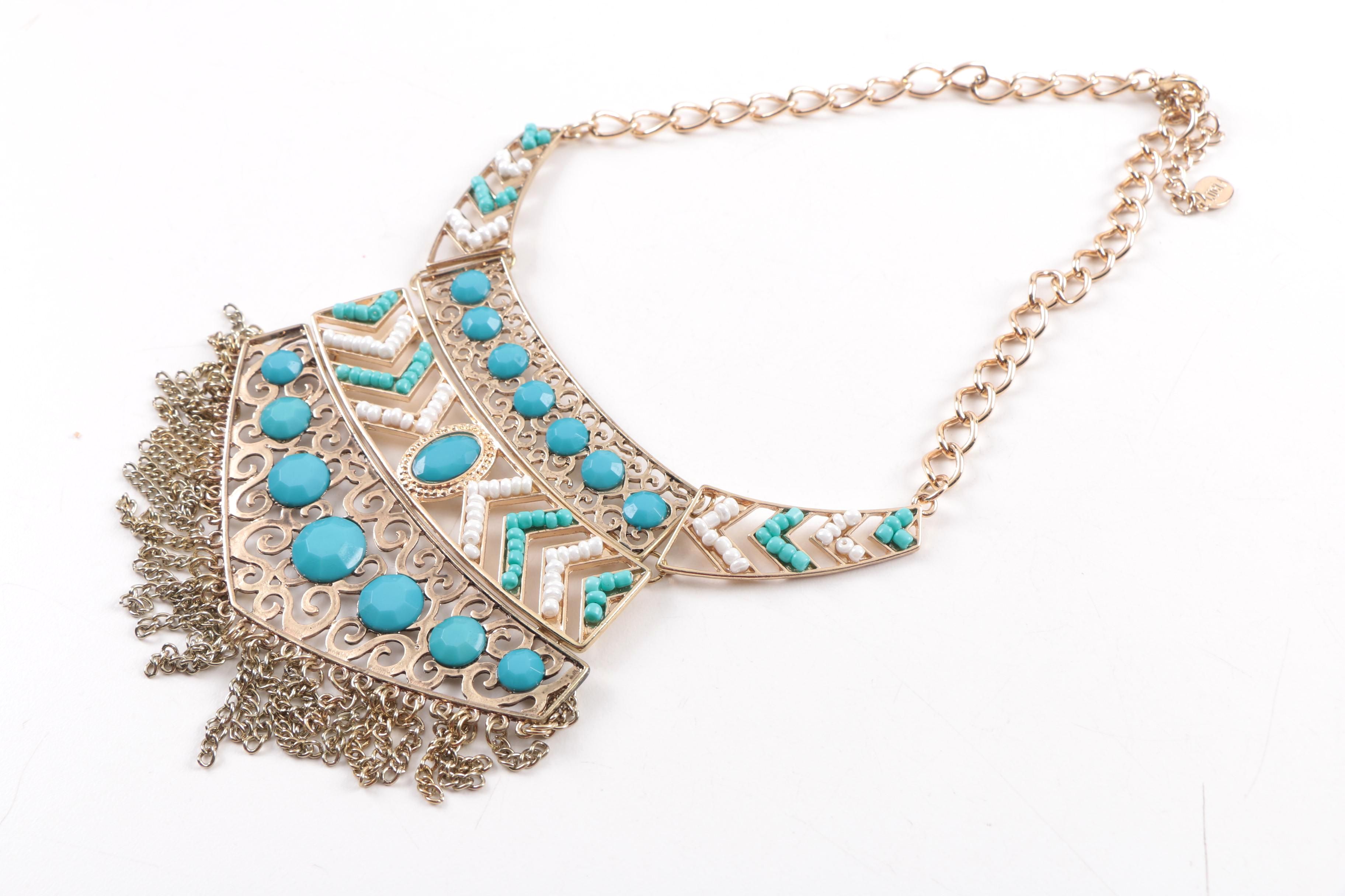 Collection of Faux Pearl and Blue Tone Gemstone Jewelry