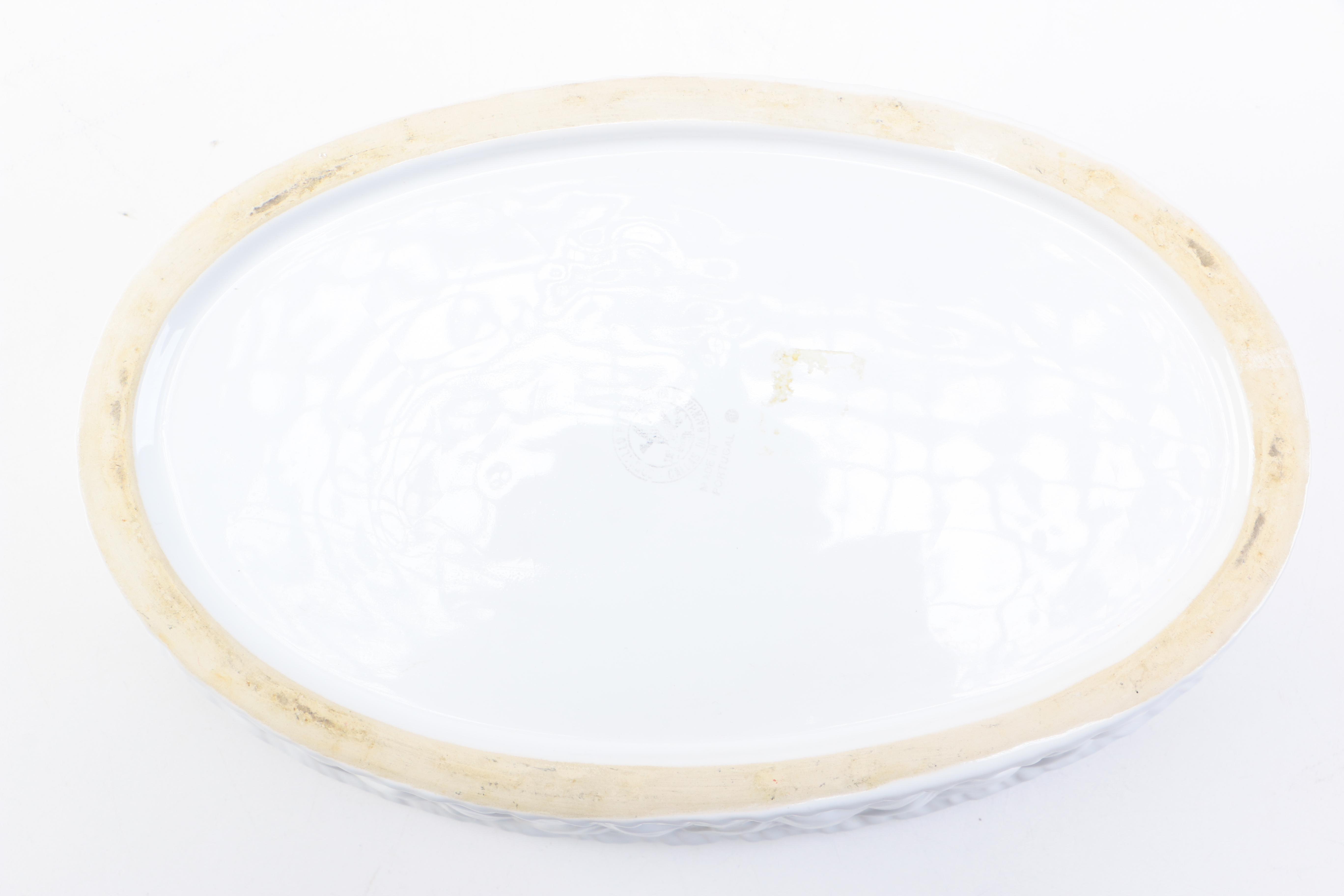 Ceramic Figural Fruit Bowl Lidded Dish