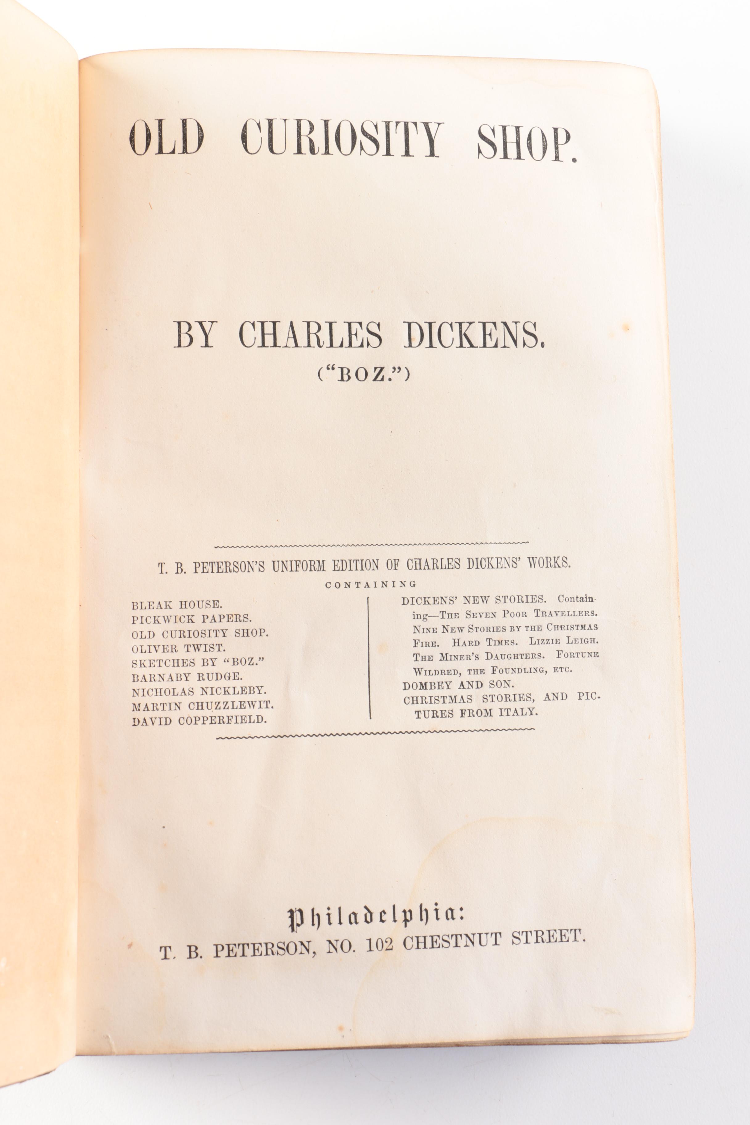 1850s American Edition "The Old Curiosity Shop" by Charles Dickens