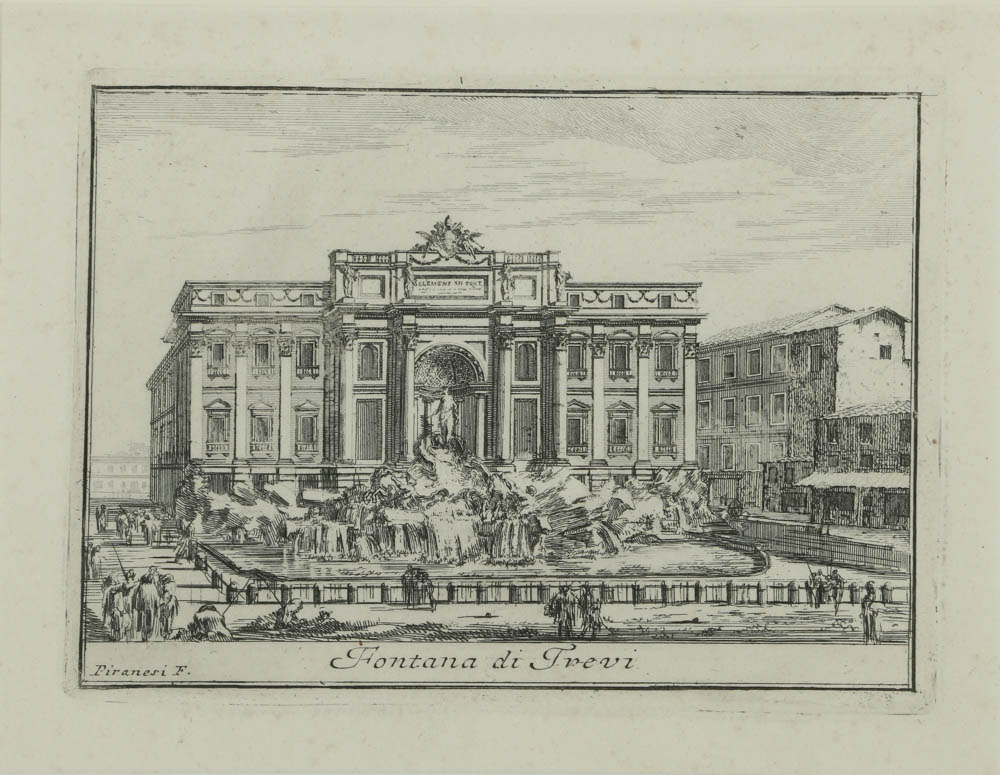 Etching of Fontana di Trevi in the Style of Piranesi
