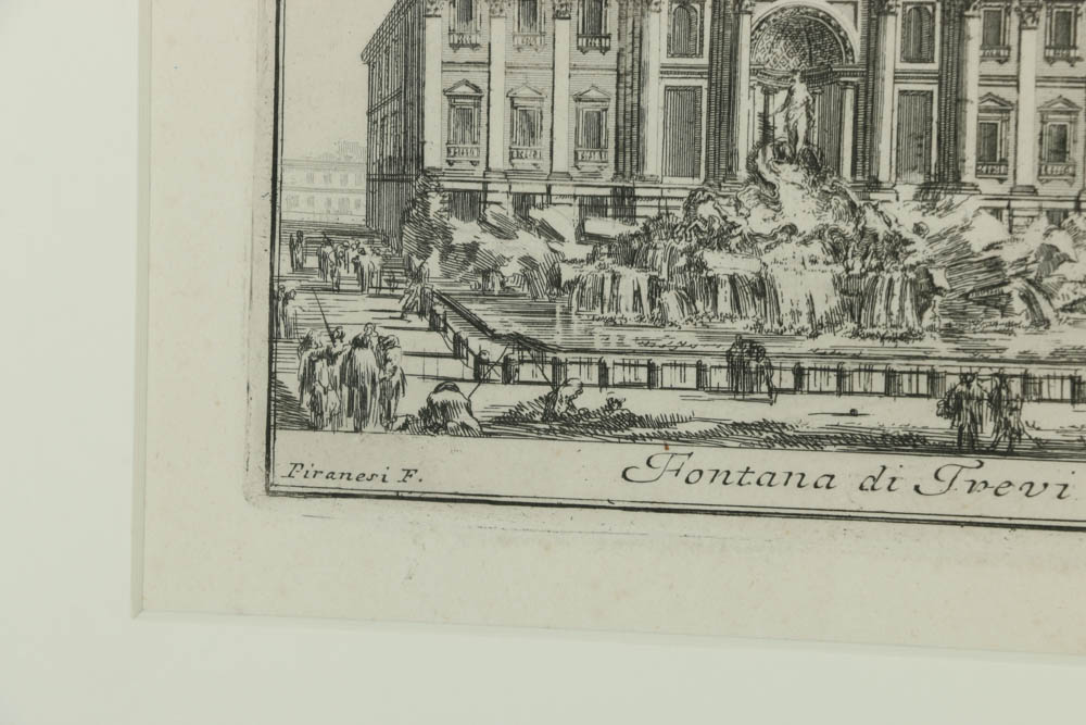 Etching of Fontana di Trevi in the Style of Piranesi