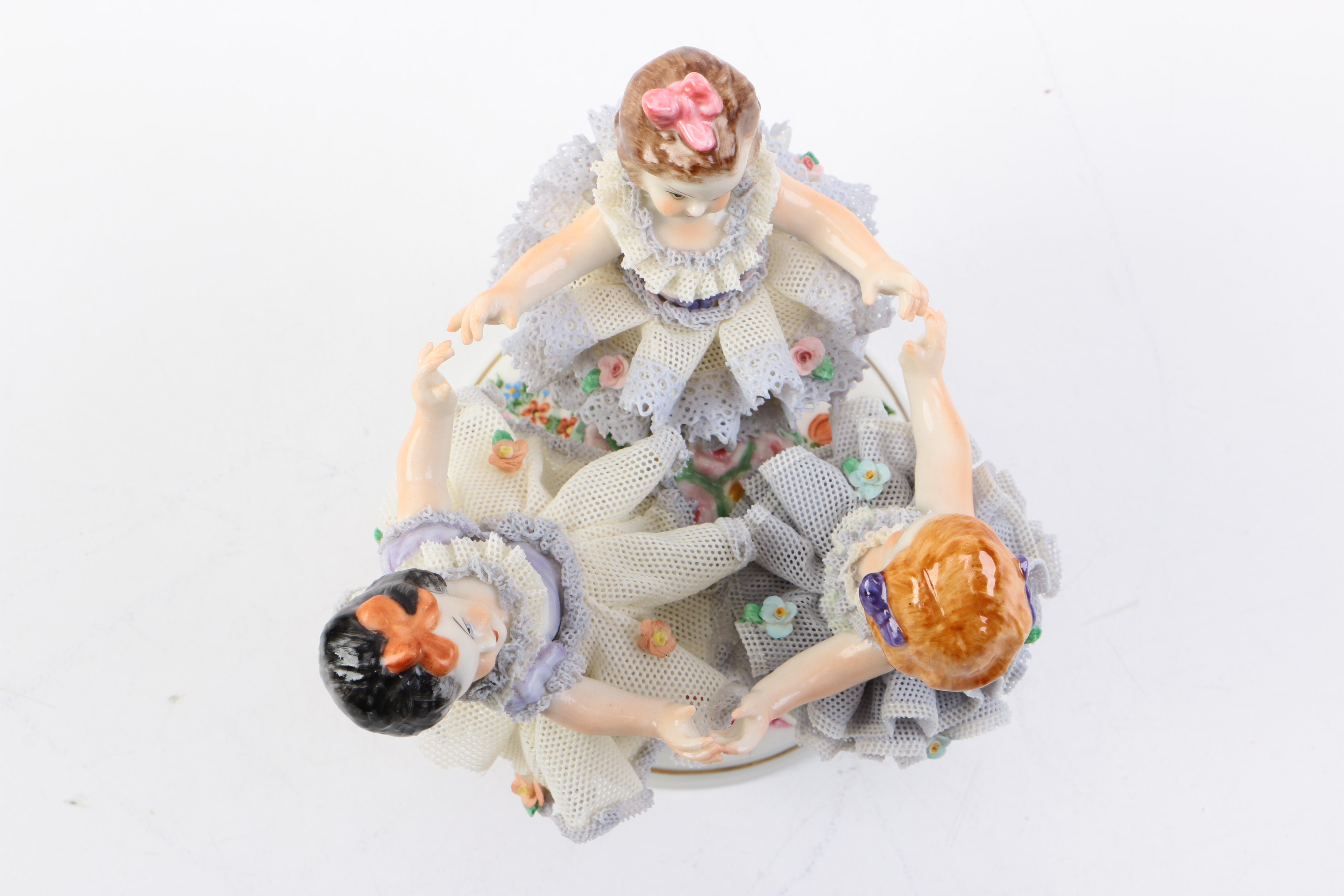 Irish Dresden Porcelain Figurine "Ring a Ring of Roses" Lilac Time Collection