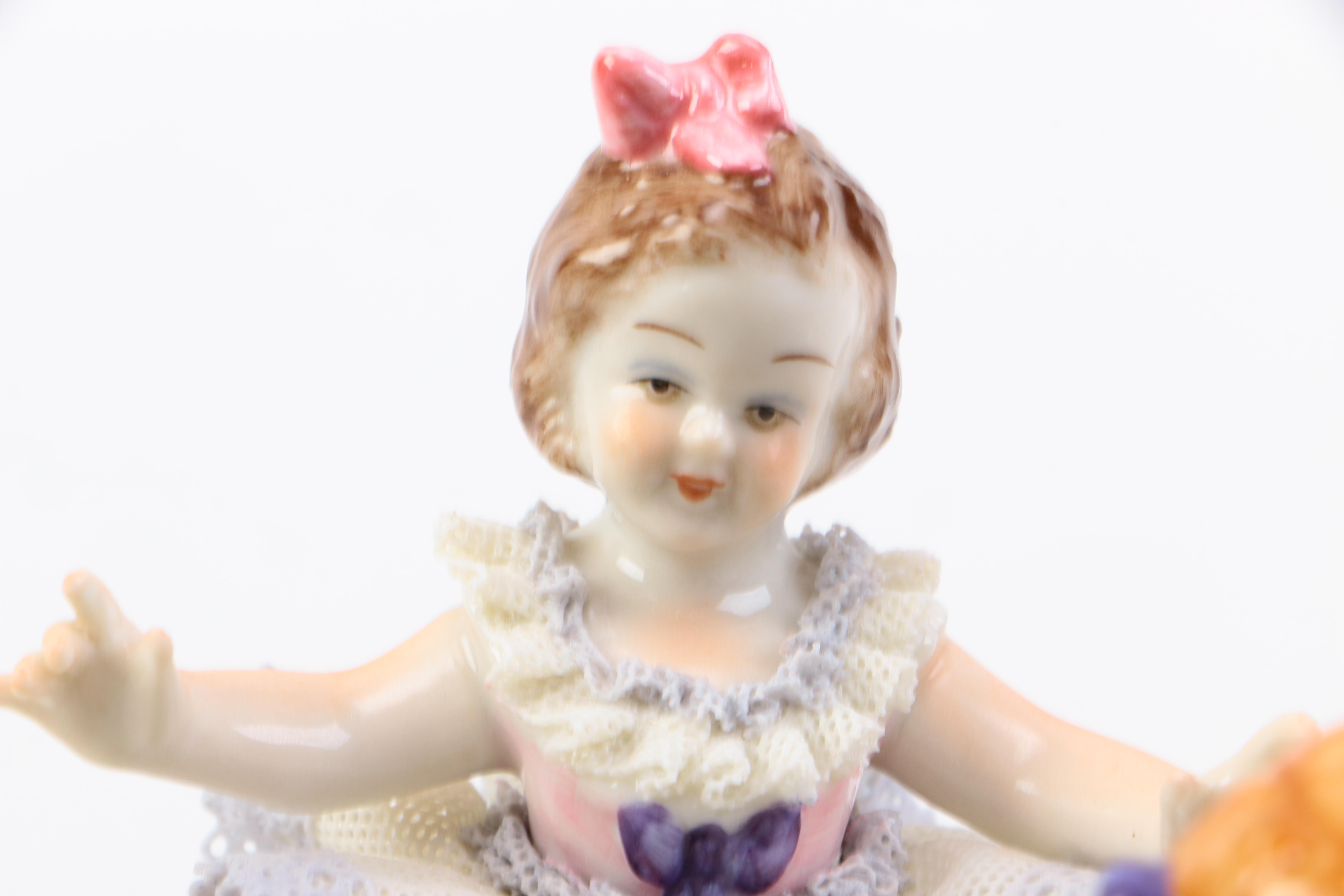 Irish Dresden Porcelain Figurine "Ring a Ring of Roses" Lilac Time Collection