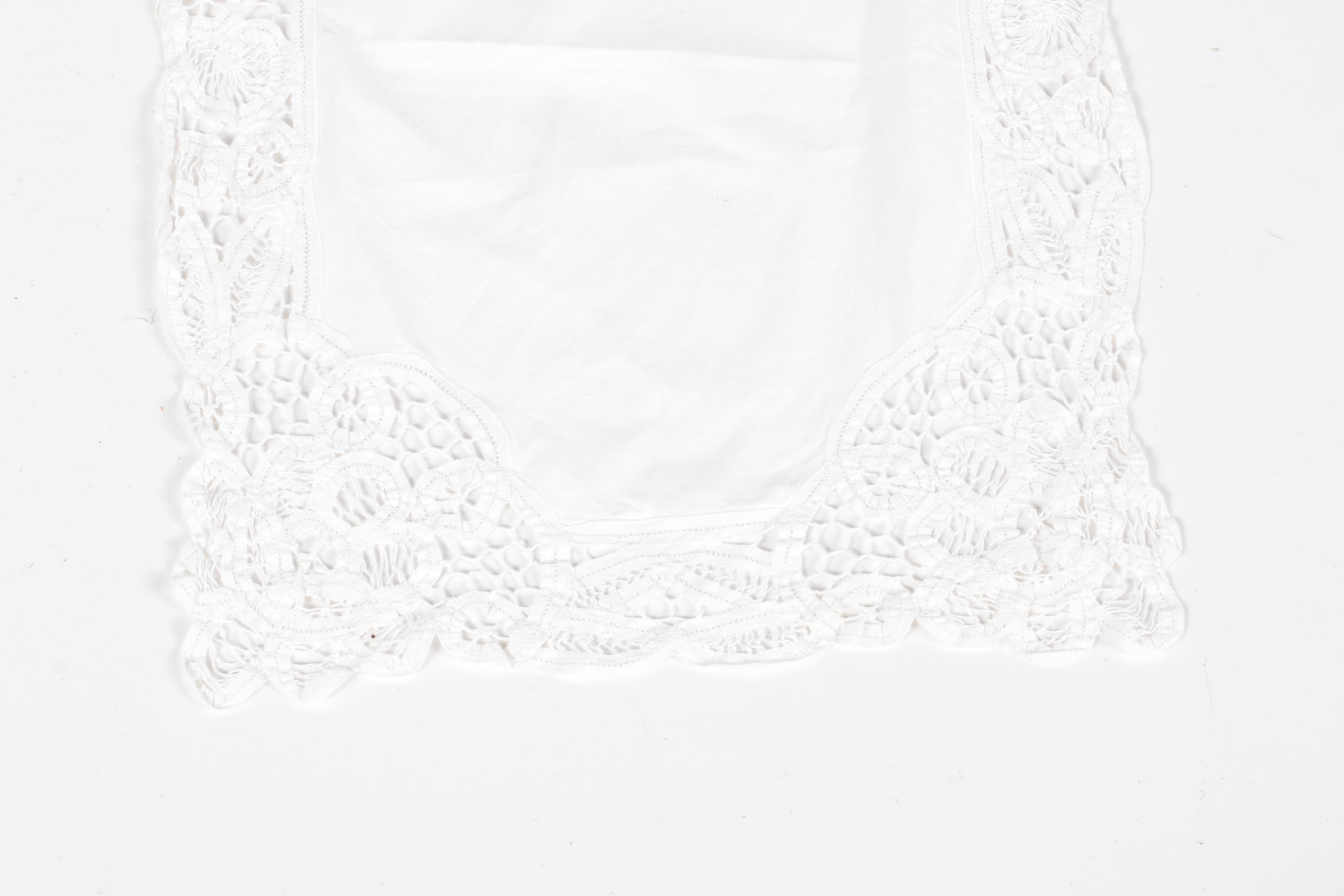 Pair of White Linen Tablecloths and Runner