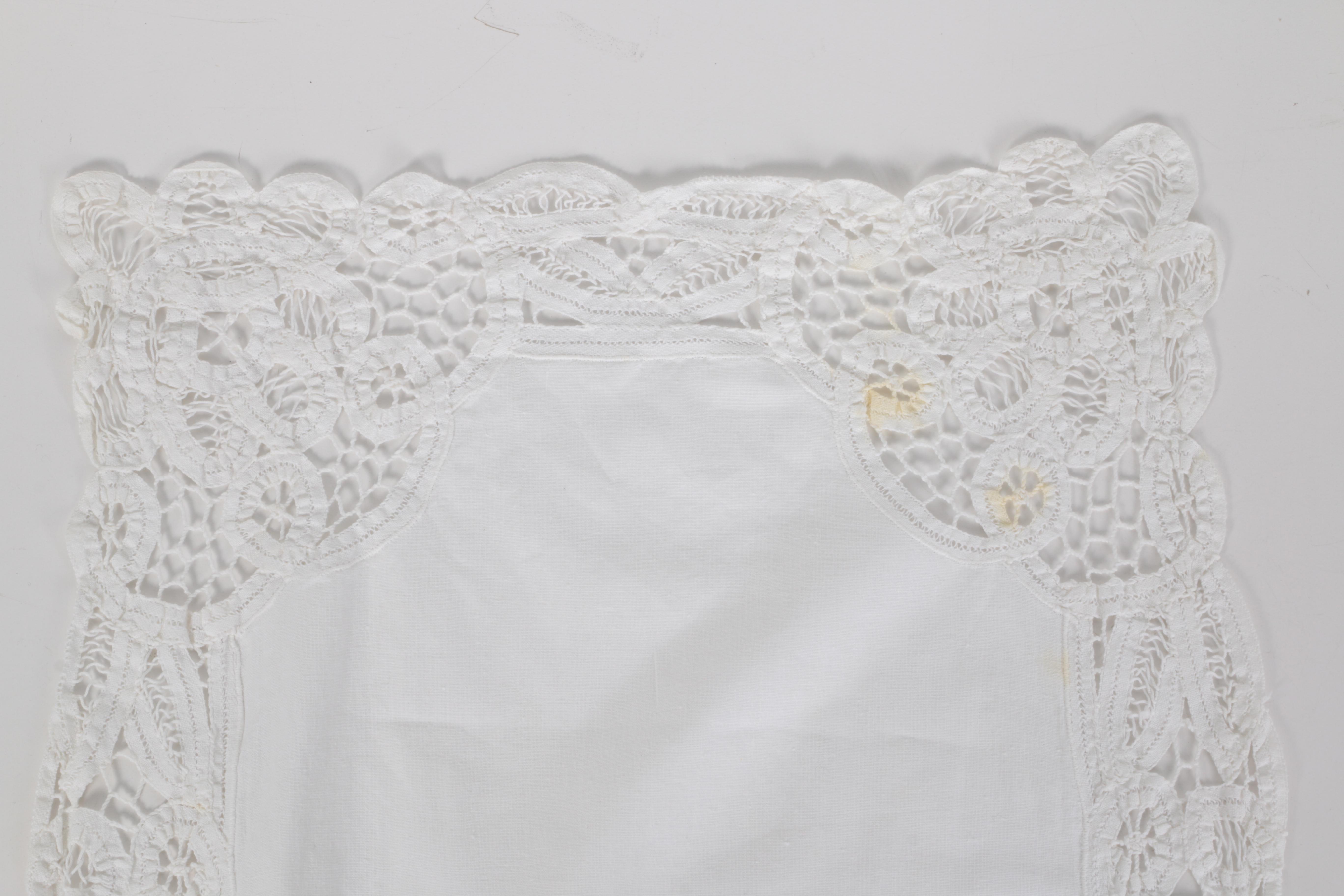 Pair of White Linen Tablecloths and Runner