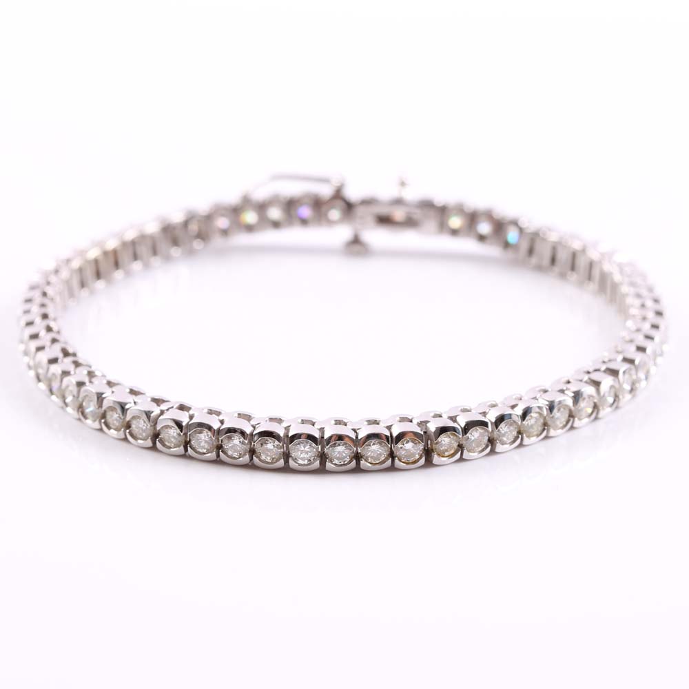 14K White Gold Diamond Tennis Bracelet