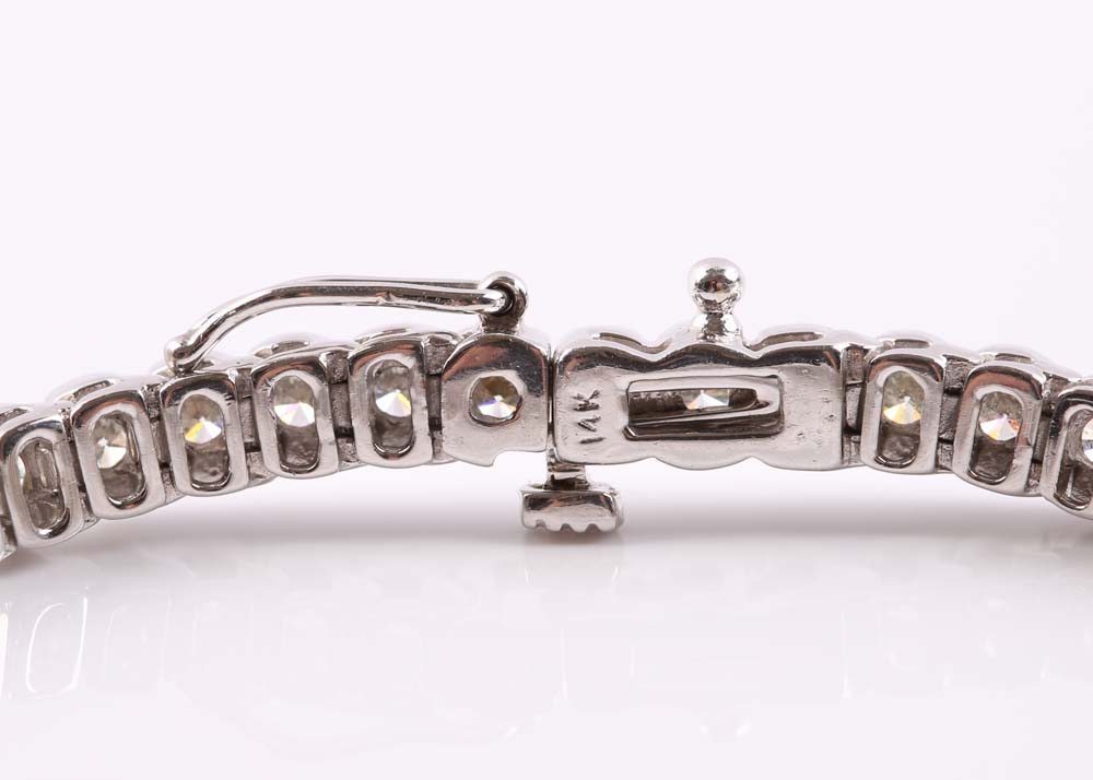 14K White Gold Diamond Tennis Bracelet