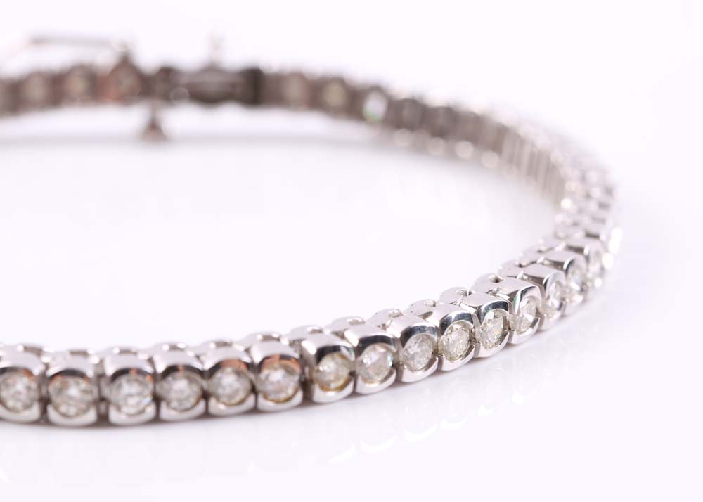 14K White Gold Diamond Tennis Bracelet