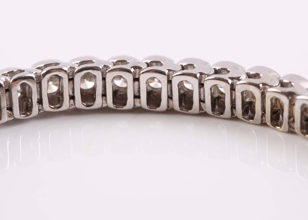 14K White Gold Diamond Tennis Bracelet