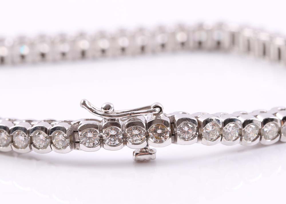 14K White Gold Diamond Tennis Bracelet