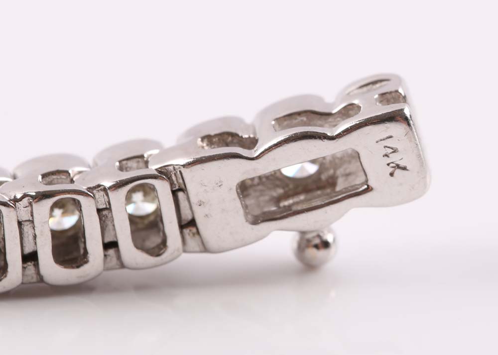 14K White Gold Diamond Tennis Bracelet