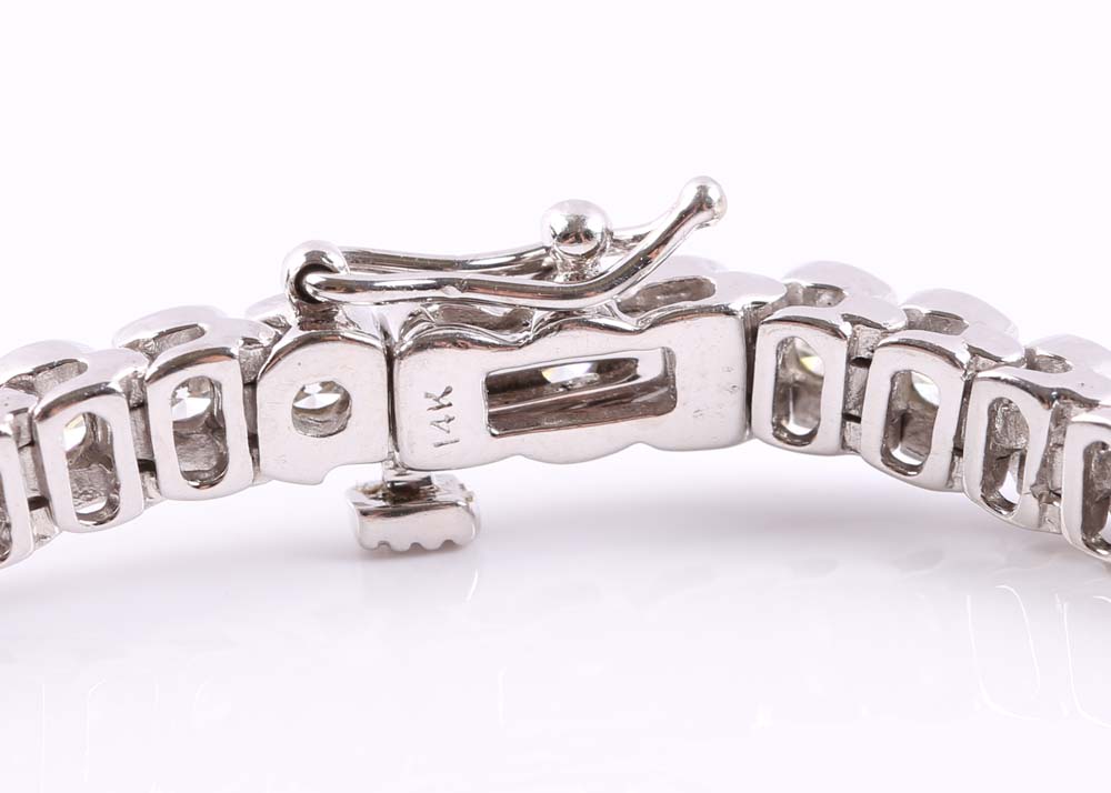 14K White Gold Diamond Tennis Bracelet