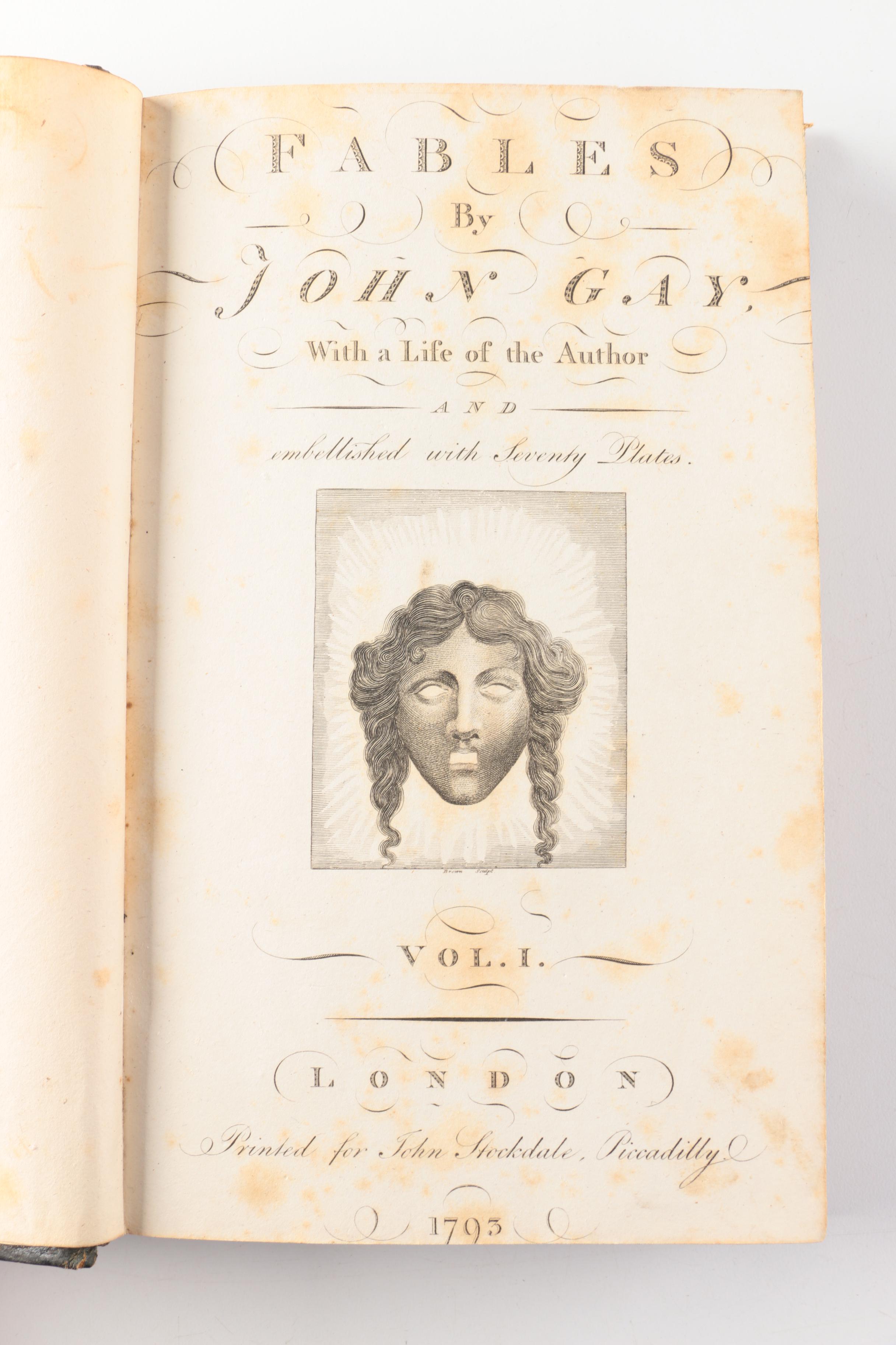 1810 "Fables by John Gay" in Two Volumes Including William Blake Illustrations