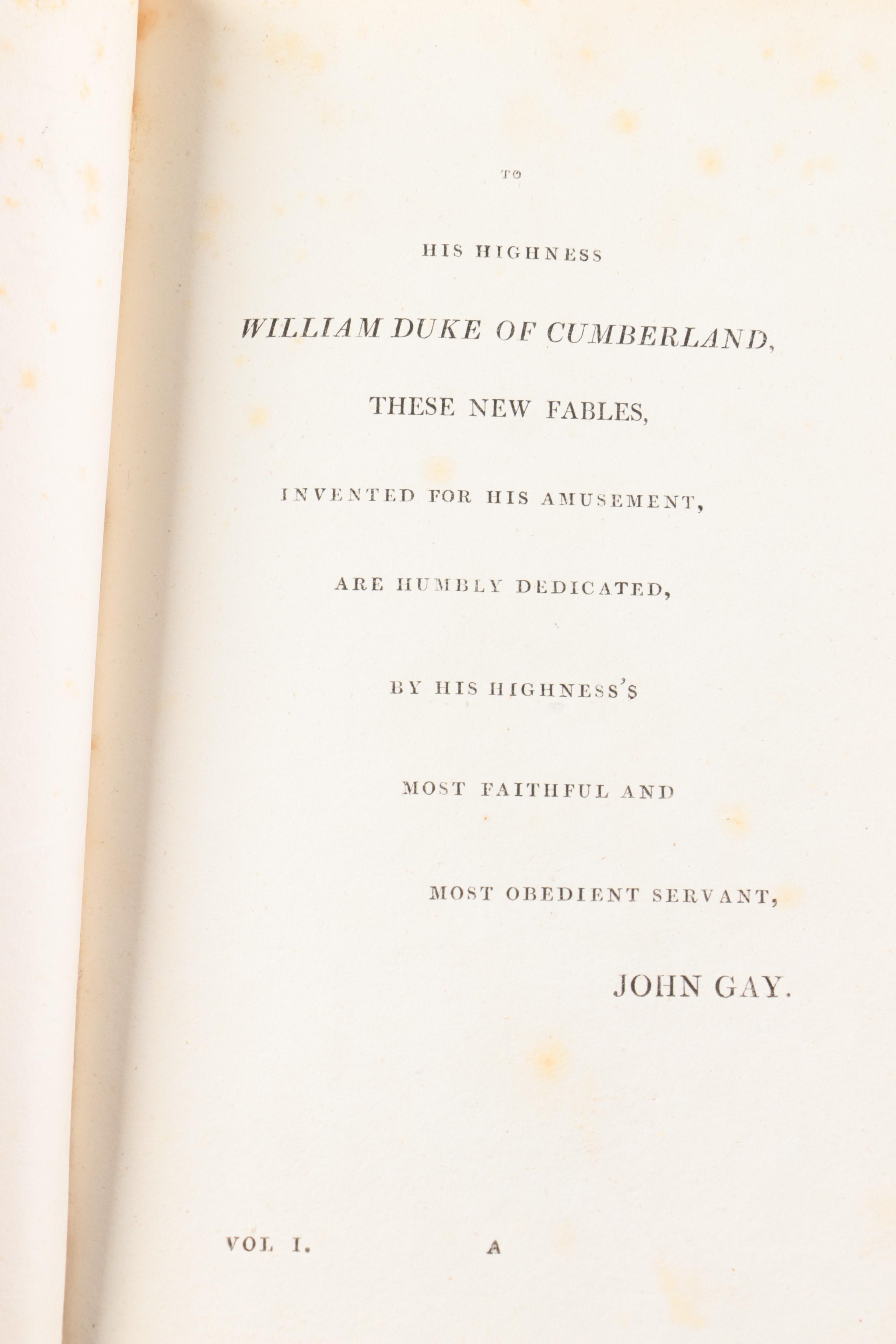 1810 "Fables by John Gay" in Two Volumes Including William Blake Illustrations