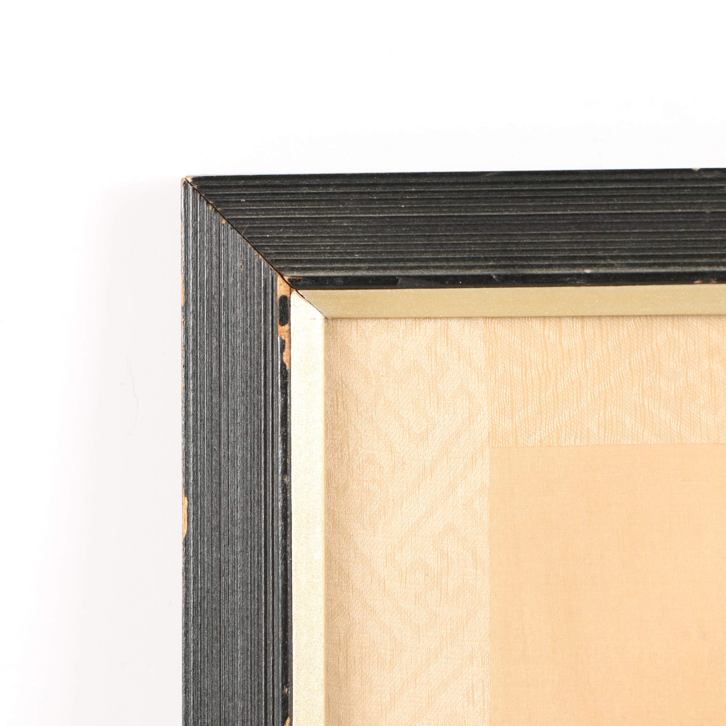 East Asian Style Watercolor and Ink Landscape Painting on Silk