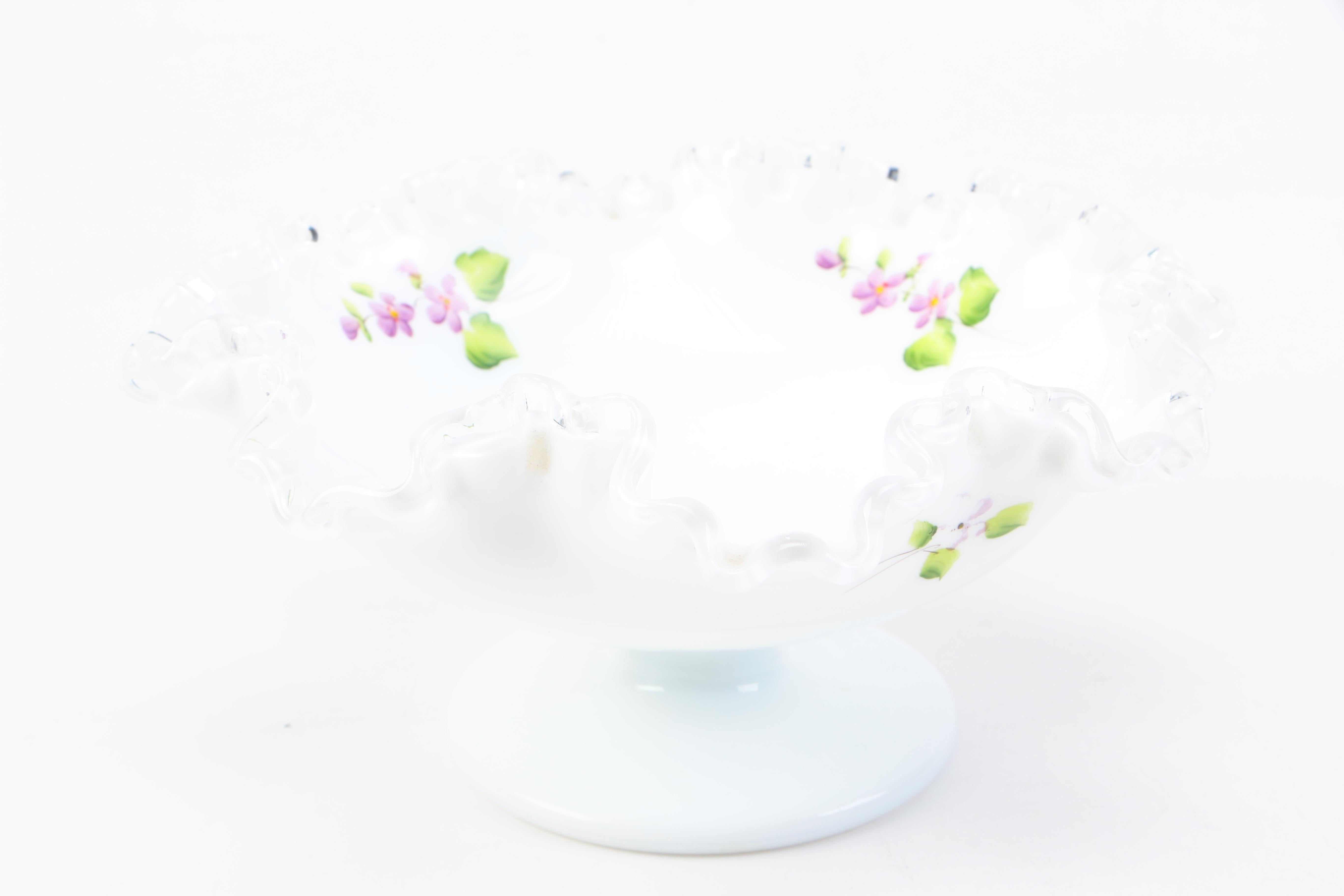 Compote and Vase in the style of Fenton