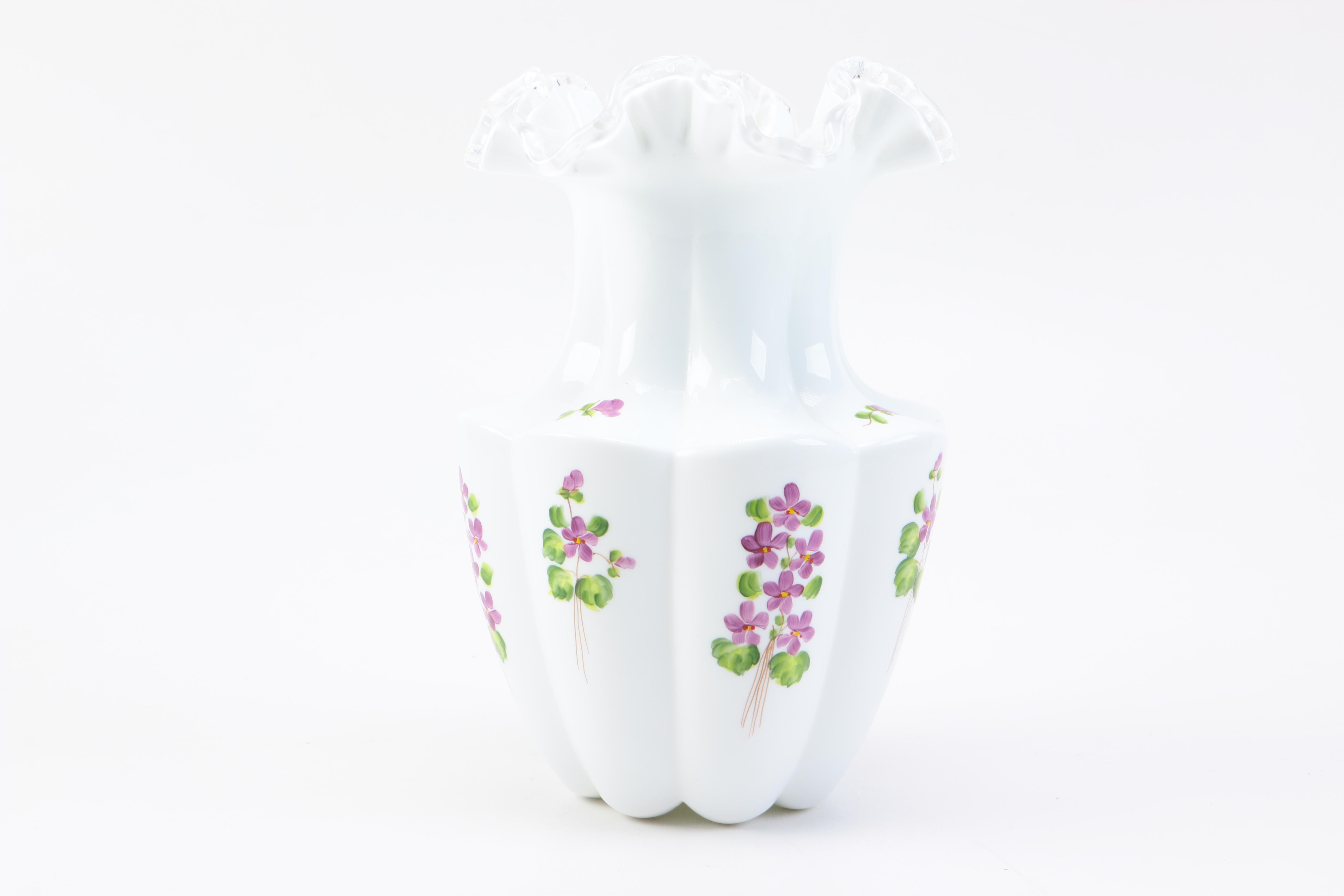 Compote and Vase in the style of Fenton