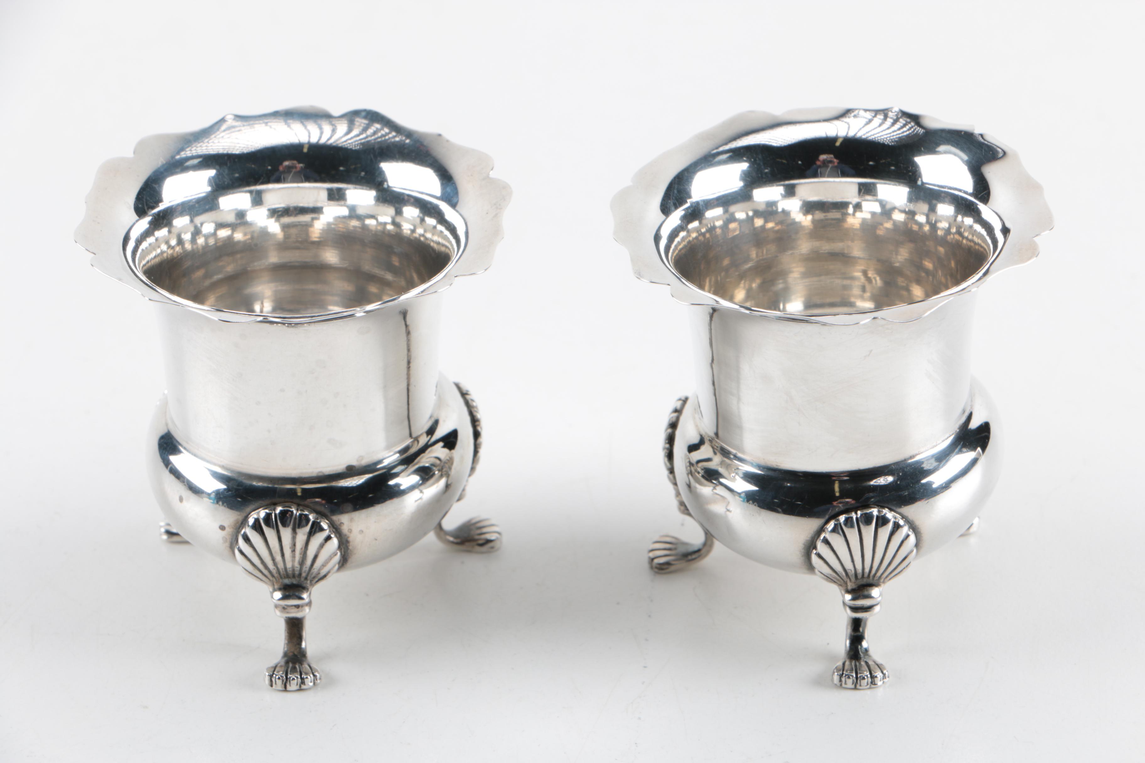 Pair of Vintage Cartier Sterling Claw Foot Toothpick Holders