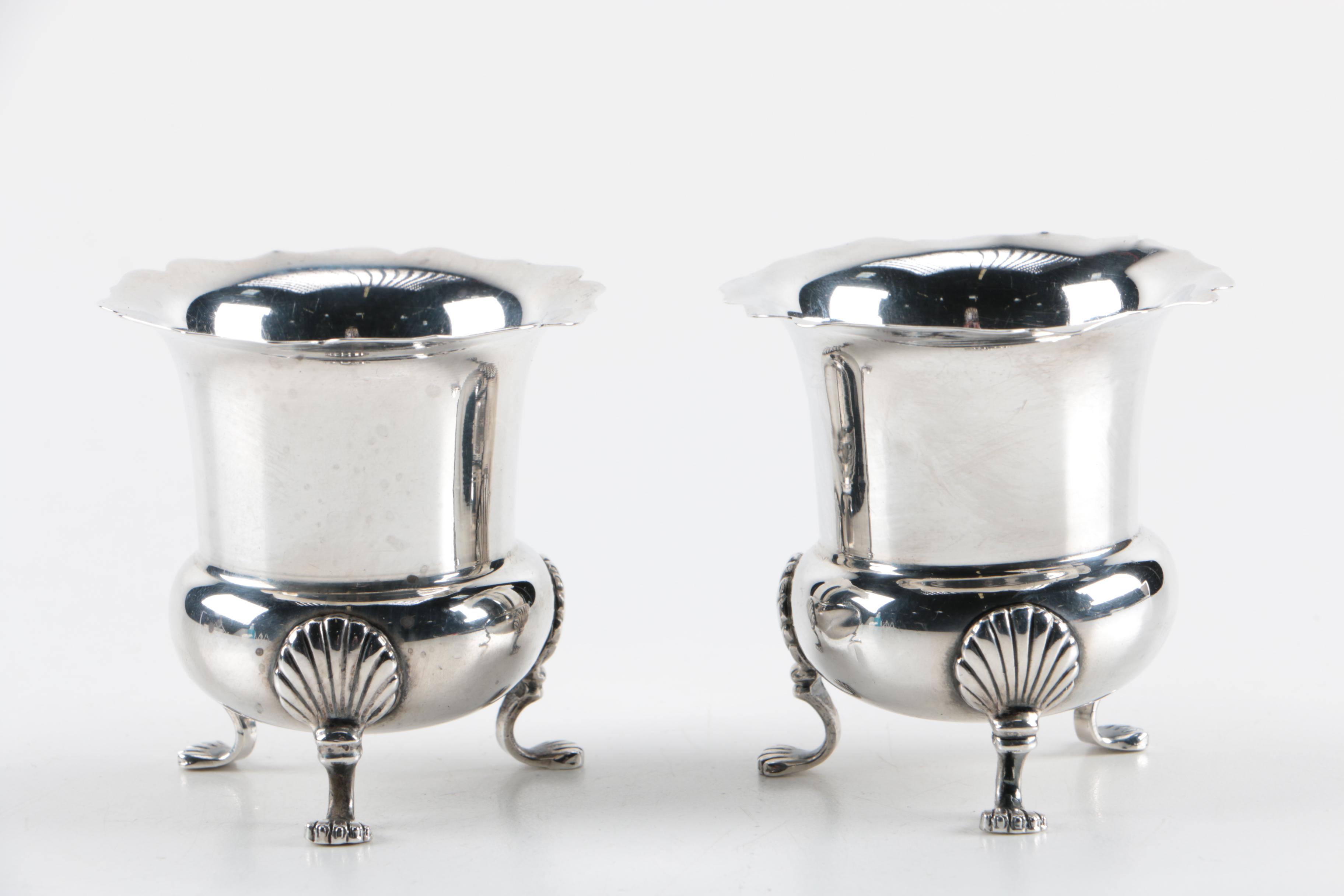 Pair of Vintage Cartier Sterling Claw Foot Toothpick Holders
