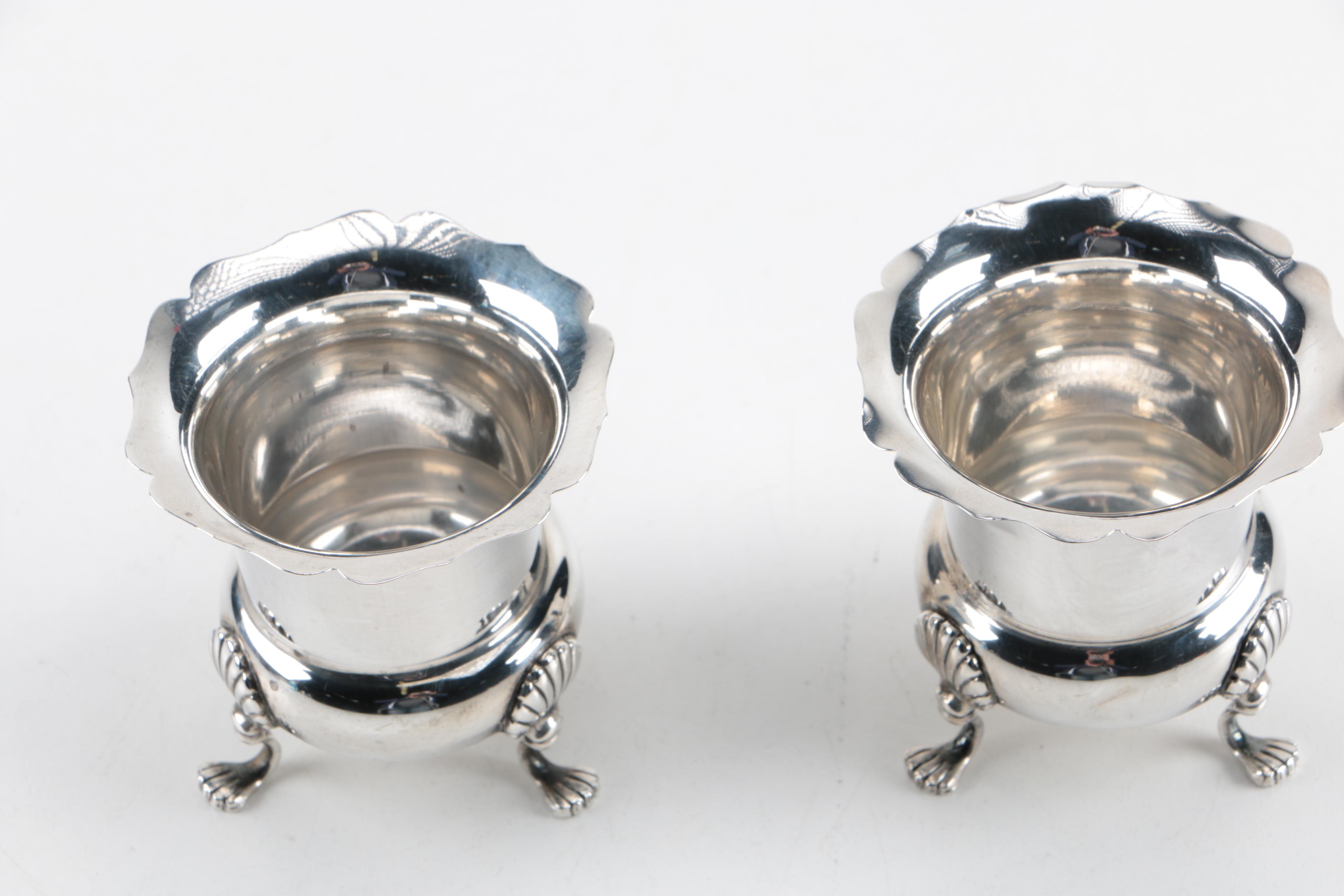 Pair of Vintage Cartier Sterling Claw Foot Toothpick Holders