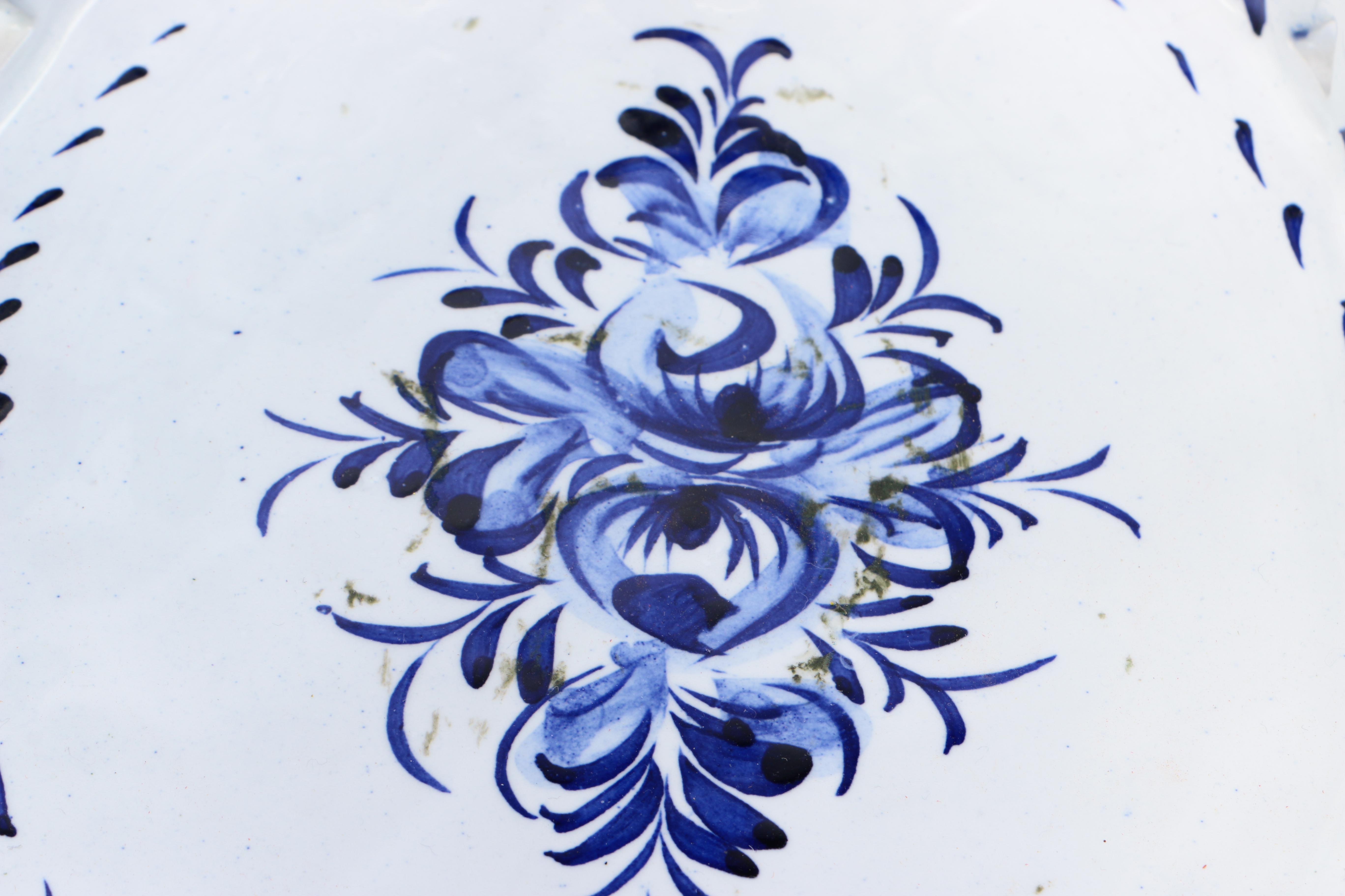 Ceramic Blue and White Portugese Basket