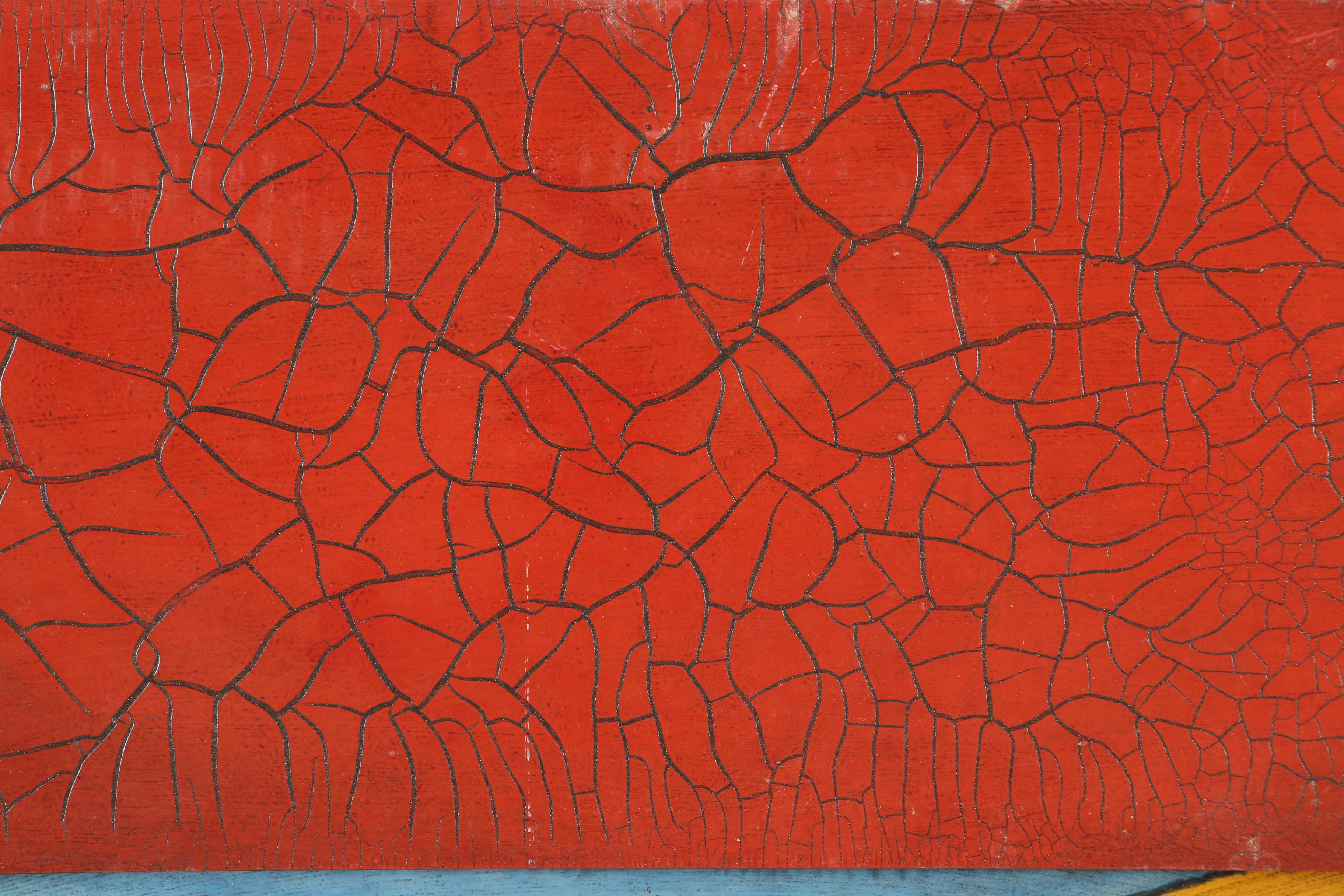 Chip DuPont Original Oil Pastel On Wood  With Artist Made Frame