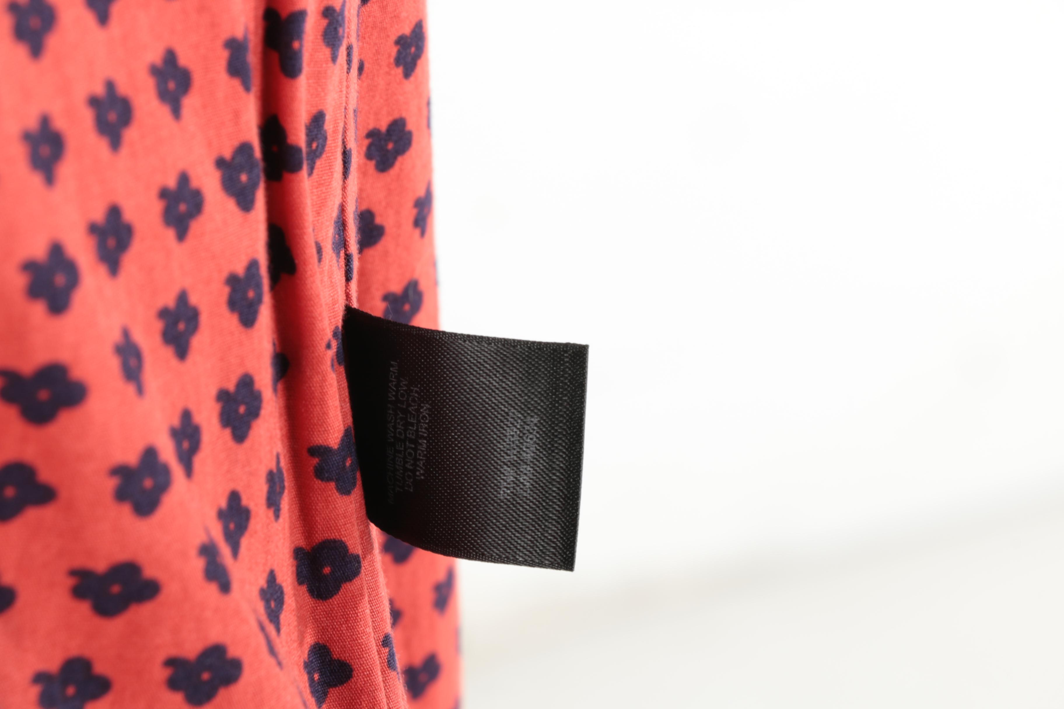 Marc Jacobs Light Blue Velvet Trimmed Coat