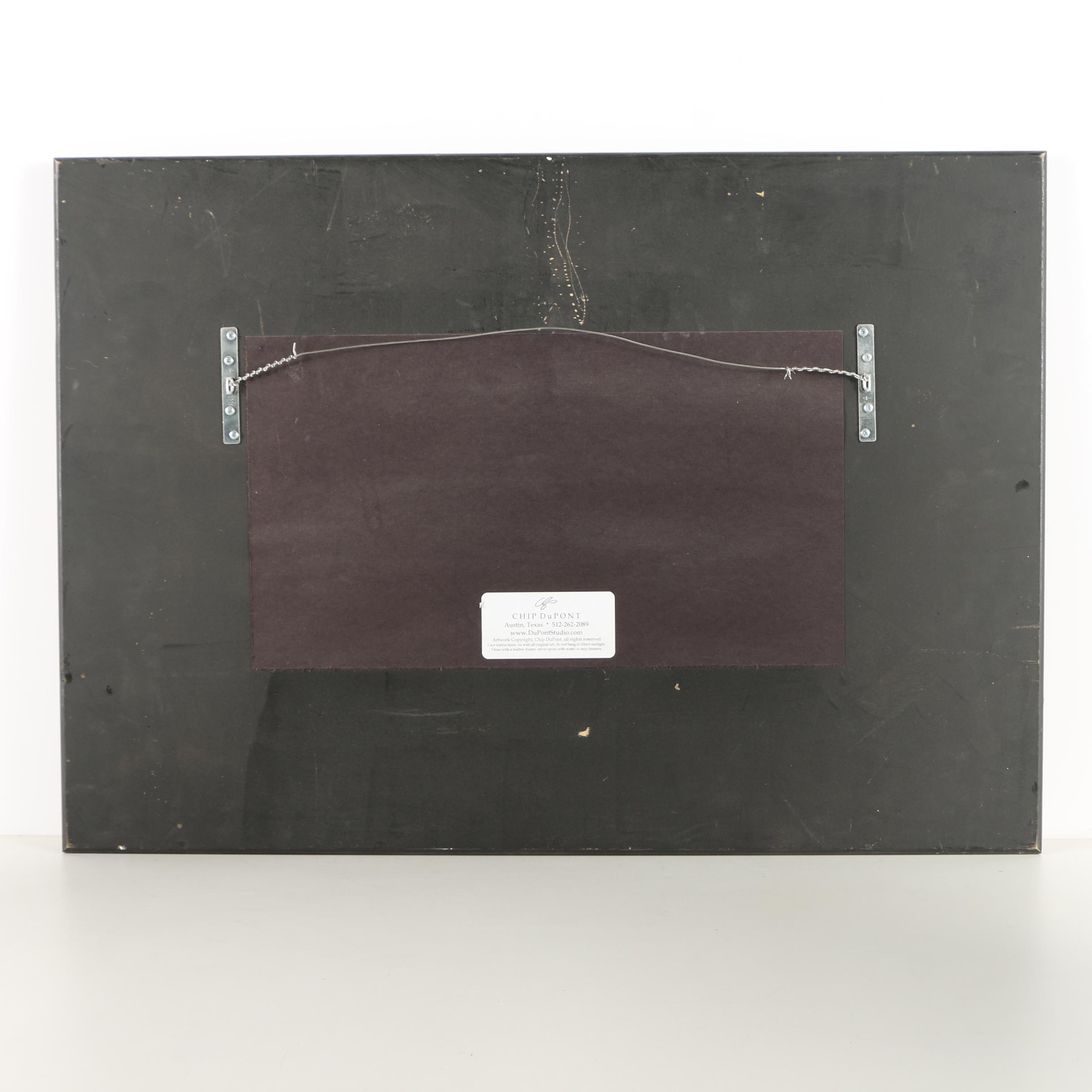 Chip DuPont Original Oil Pastel On Wood  With Artist Made Frame