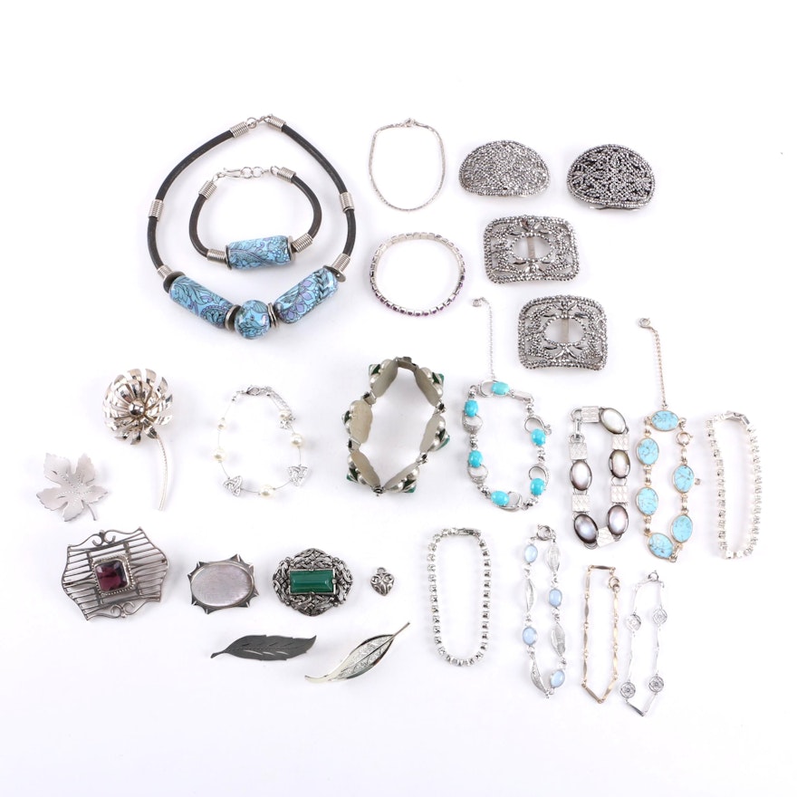 Assorted Costume Jewelry Including Pieces with Gemstones