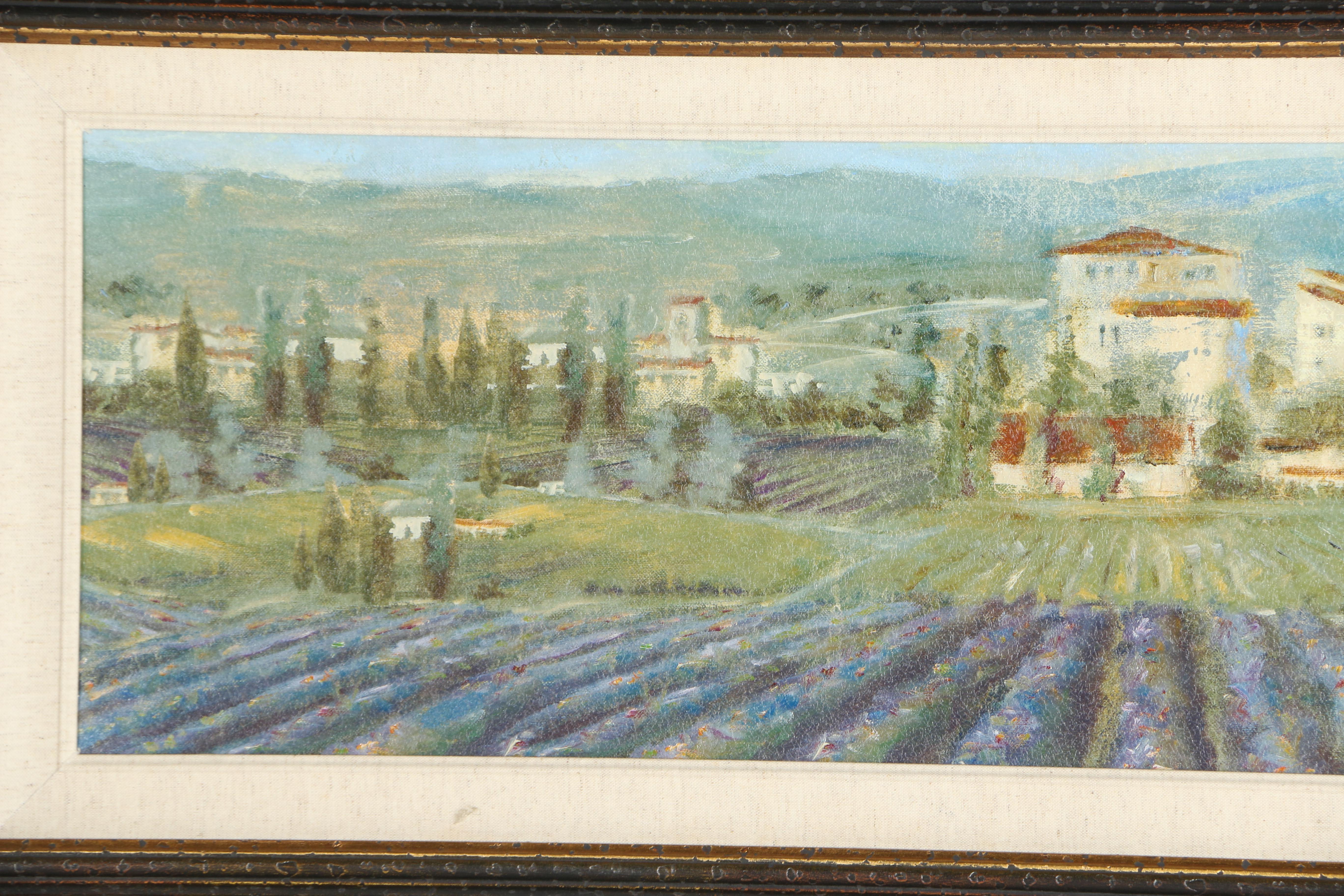 Offset Lithographic Print on Wooden Panel of a Landscape