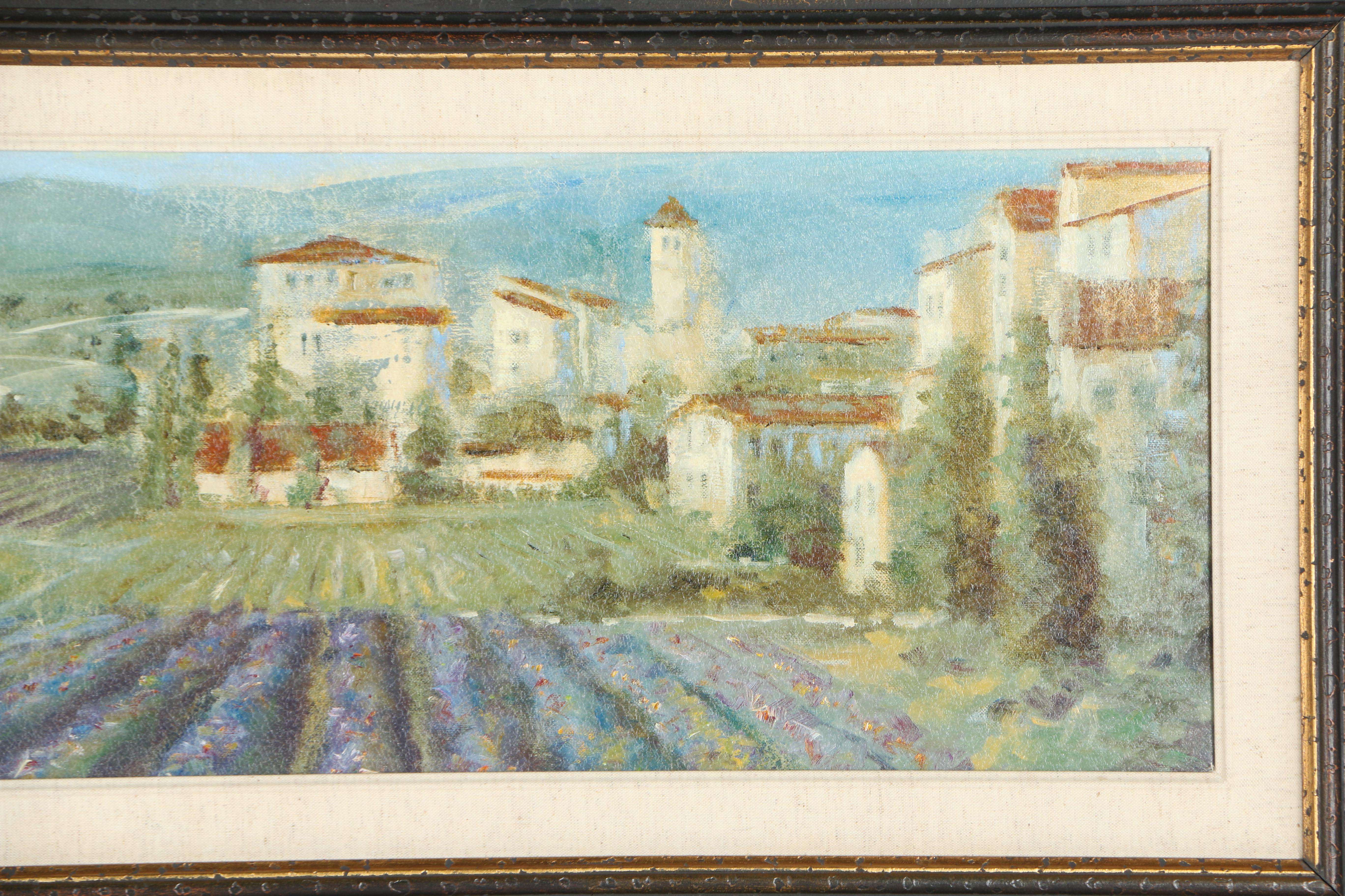 Offset Lithographic Print on Wooden Panel of a Landscape