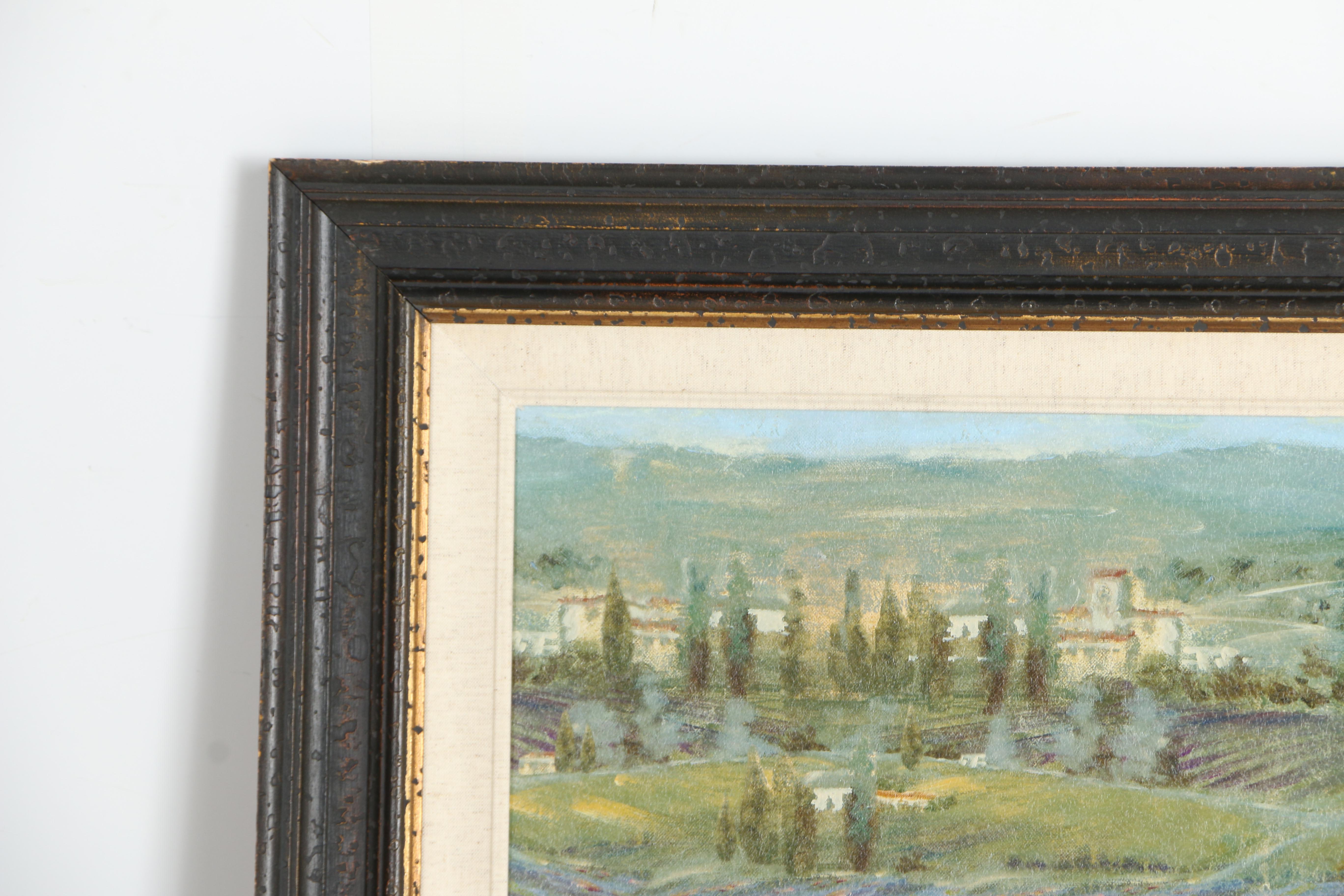 Offset Lithographic Print on Wooden Panel of a Landscape