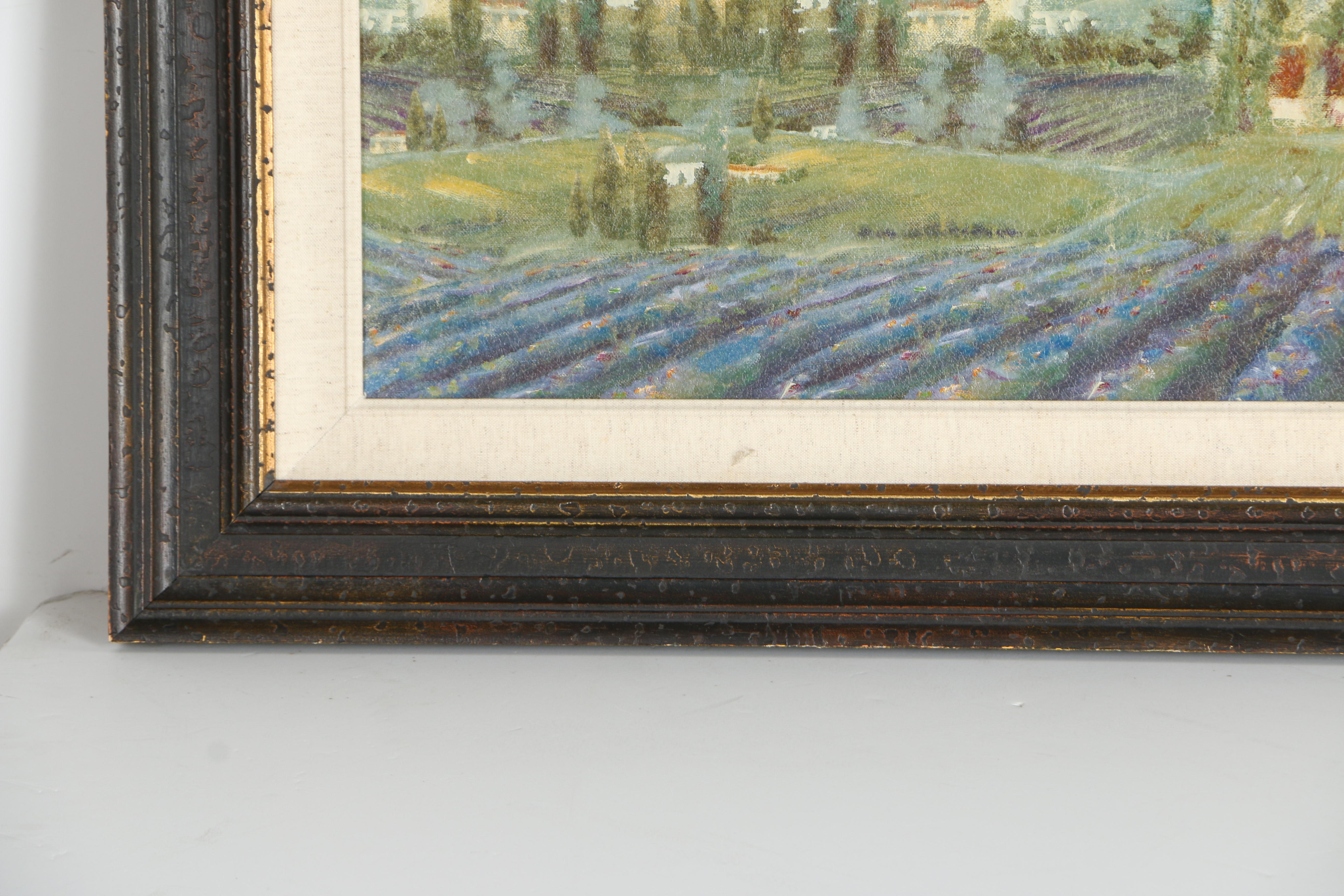 Offset Lithographic Print on Wooden Panel of a Landscape