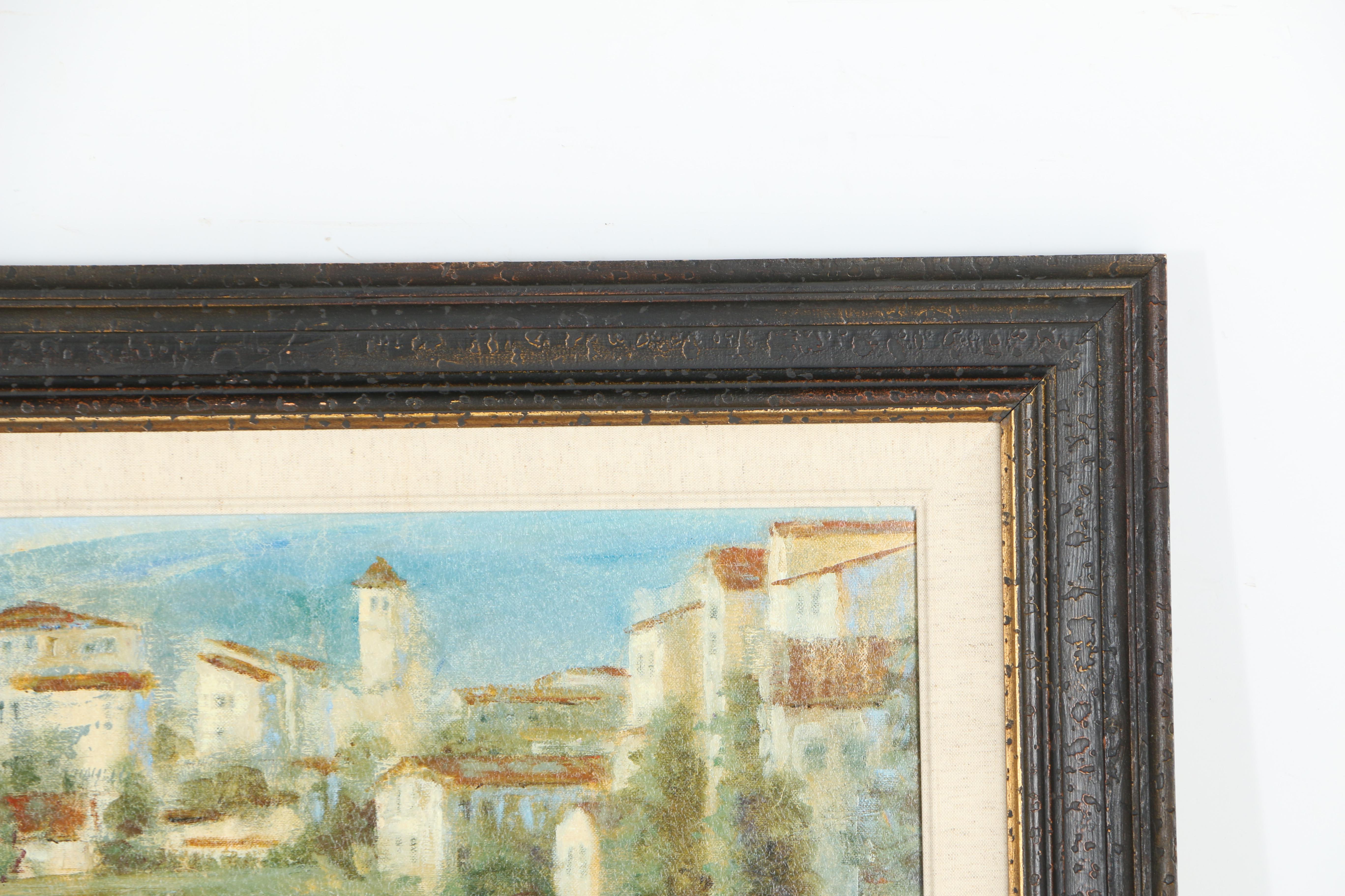 Offset Lithographic Print on Wooden Panel of a Landscape