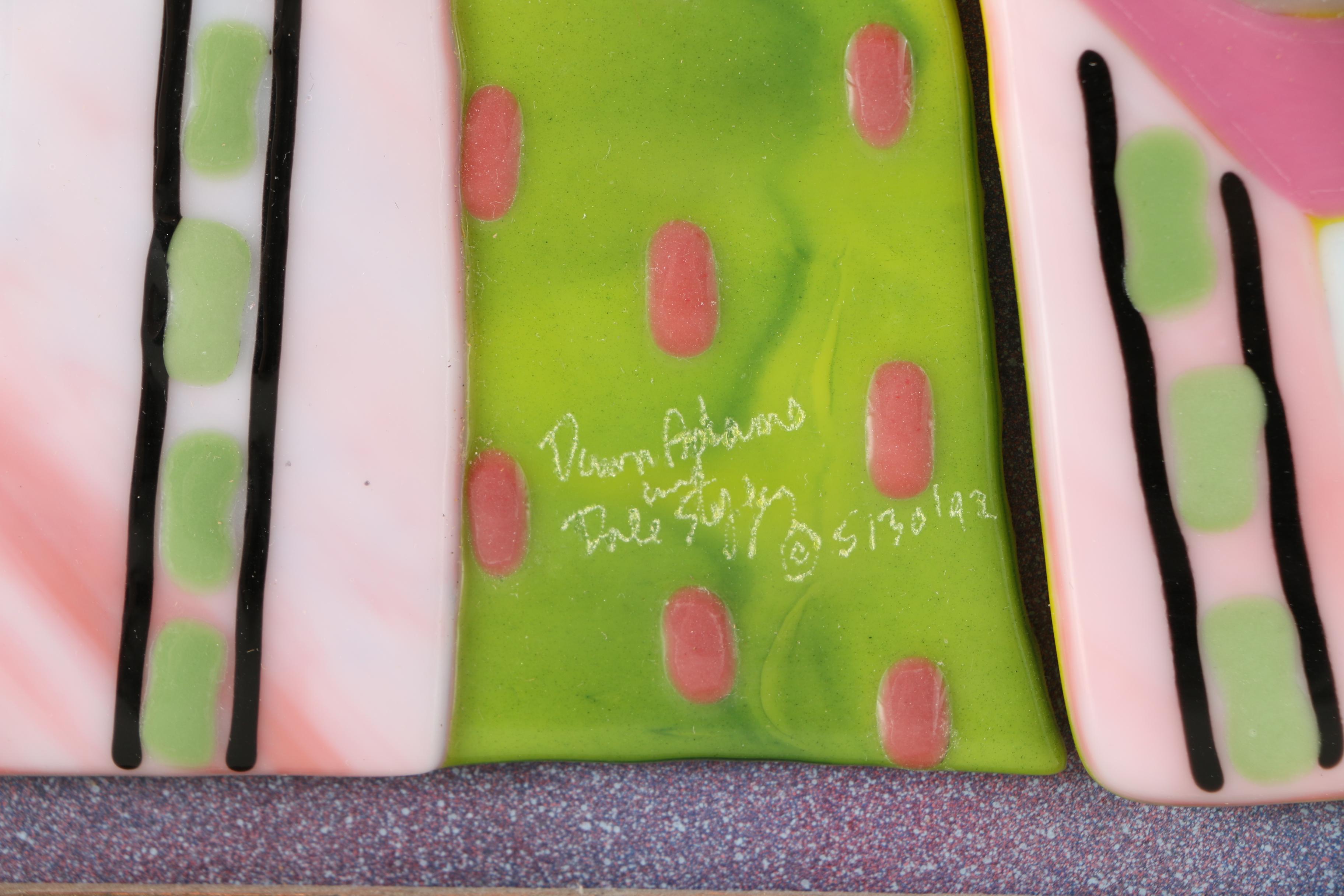 Dawn Adams and Dale Steffey Signed Fused Glass Piece "Mother and Child"