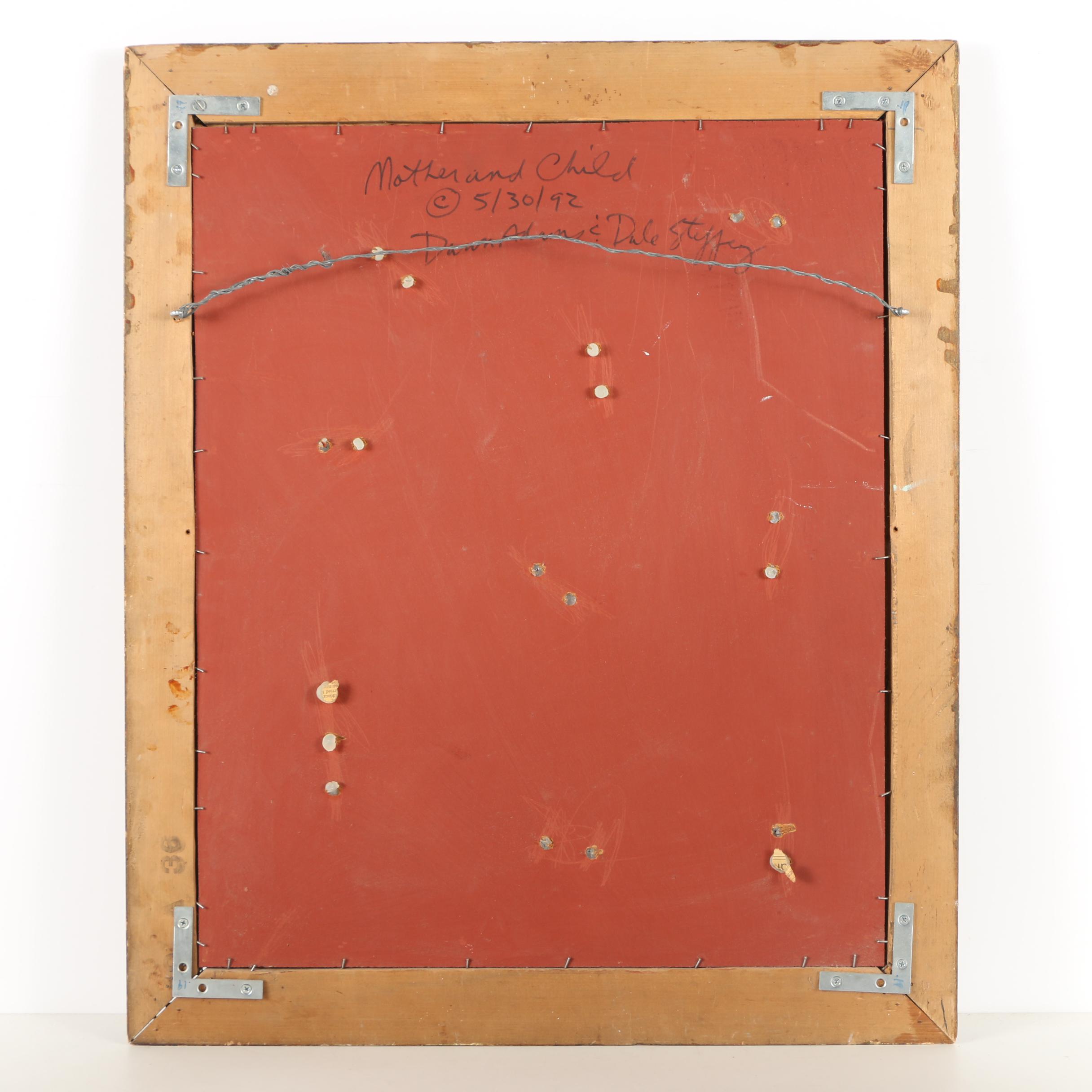 Dawn Adams and Dale Steffey Signed Fused Glass Piece "Mother and Child"