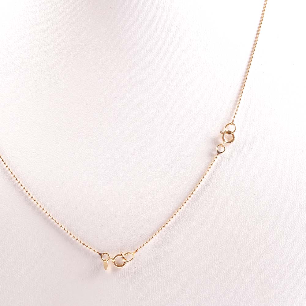 14K Yellow Gold and Gray Pearl Necklace
