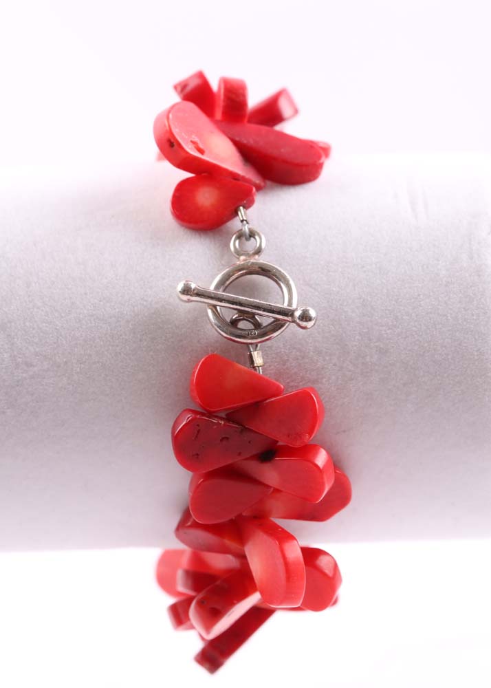 Coral Necklace and Bracelet