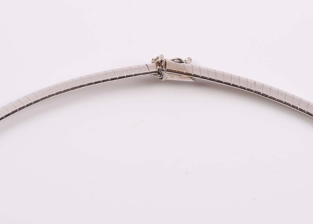 14K White Gold and Diamond Necklace