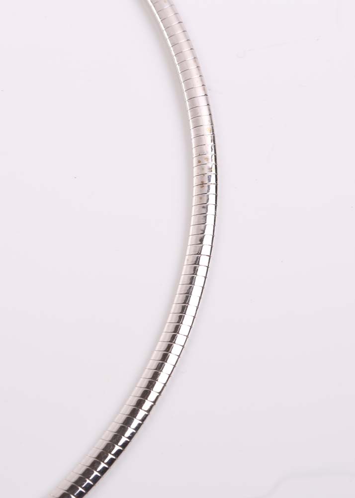 14K White Gold and Diamond Necklace