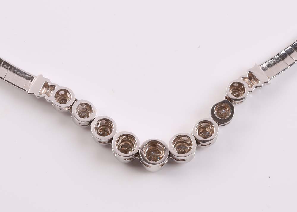 14K White Gold and Diamond Necklace