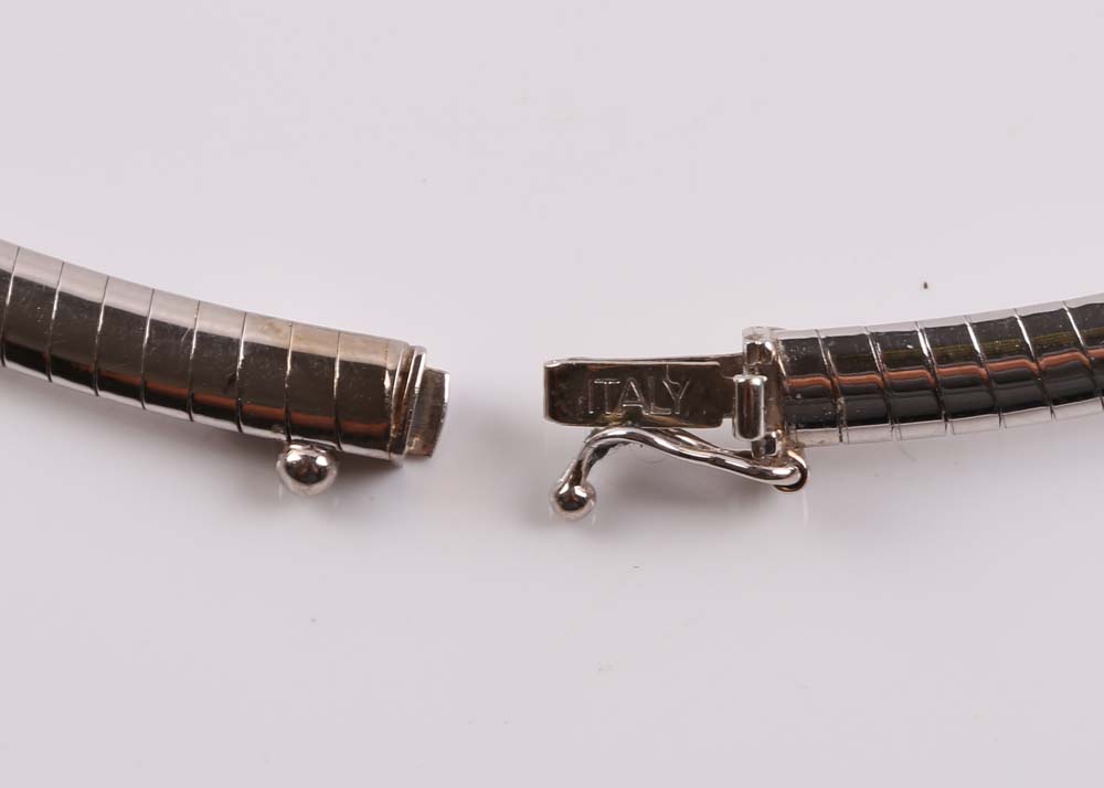 14K White Gold and Diamond Necklace