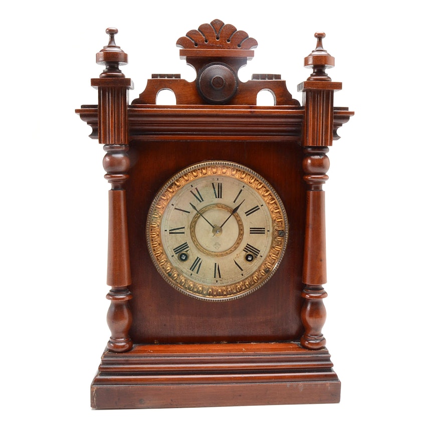 Ansonia Walnut Shelf Clock