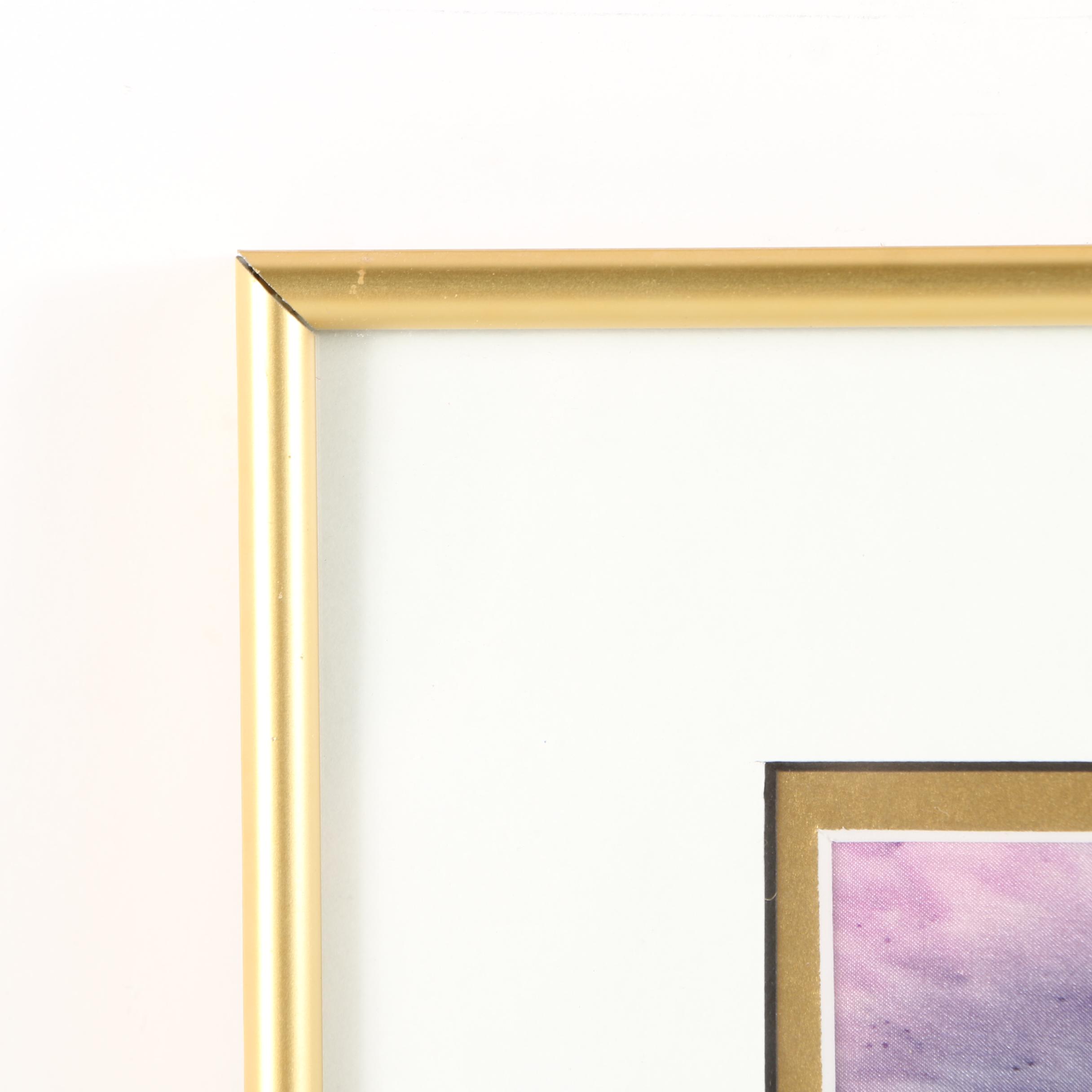 Diane L. Lawrence Signed Watercolor and Acrylic Painting on Silk