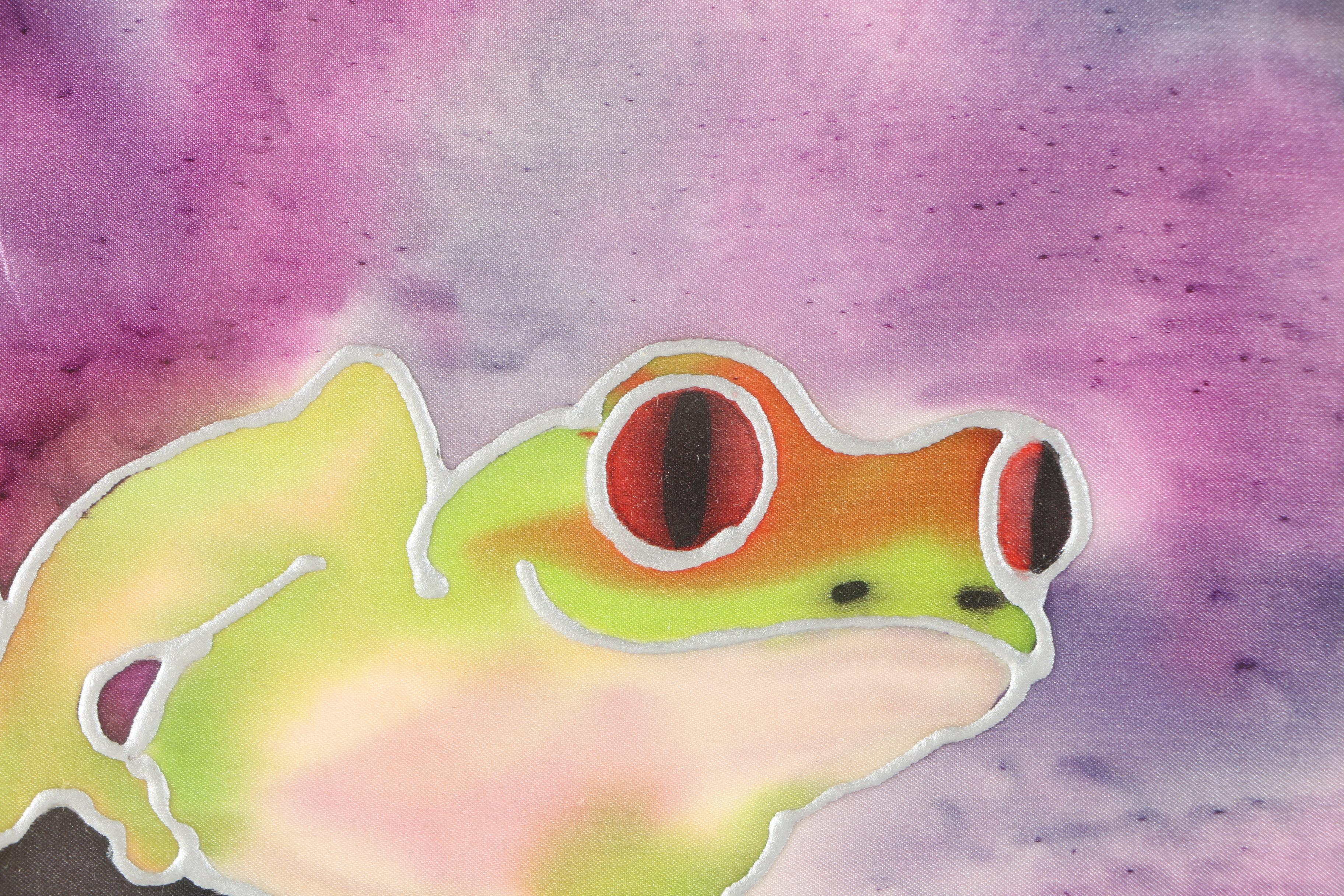 Diane L. Lawrence Signed Watercolor and Acrylic Painting on Silk